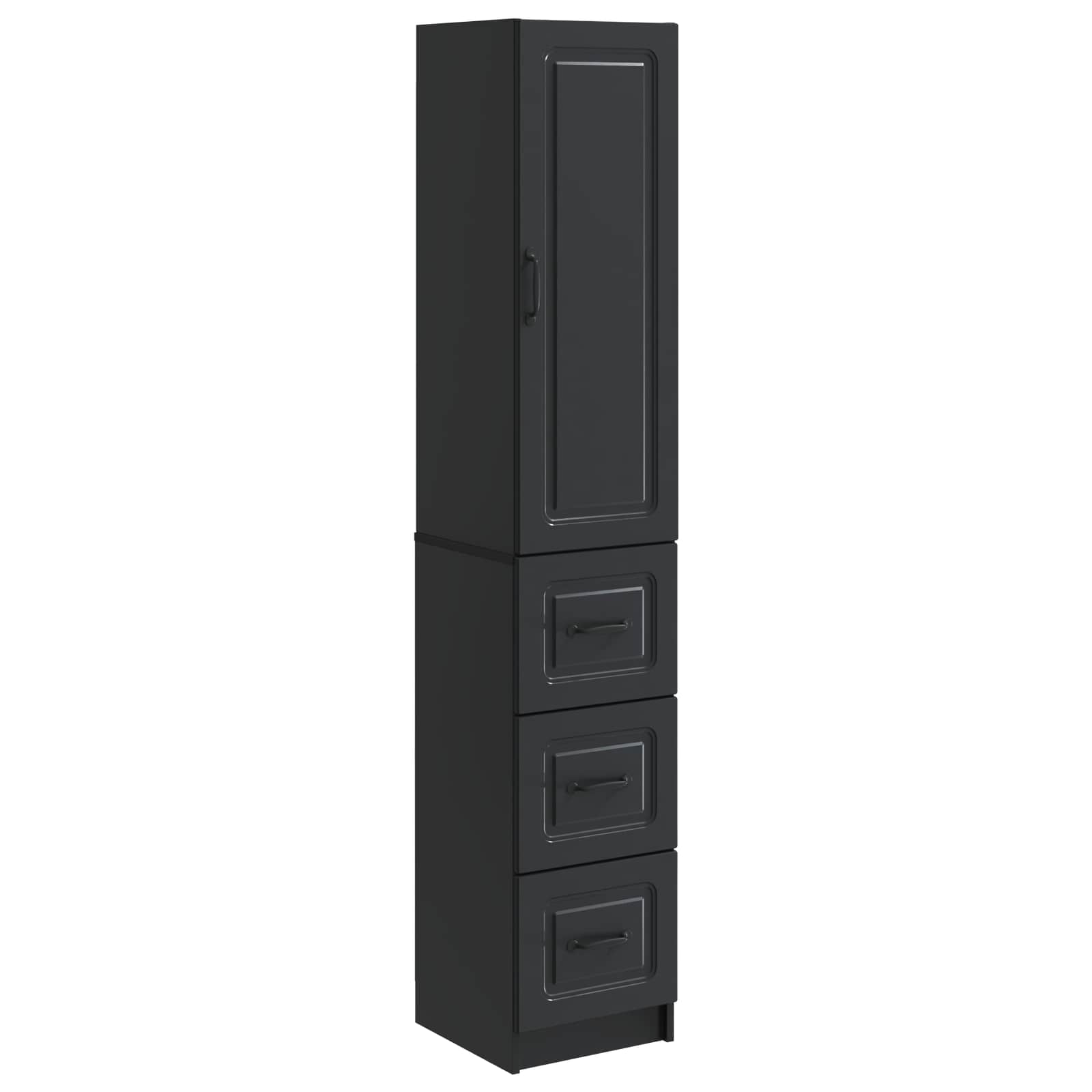 Spintelė 2 pcs Juoda 33 x 34,5 x 87 cm Apdirbta mediena