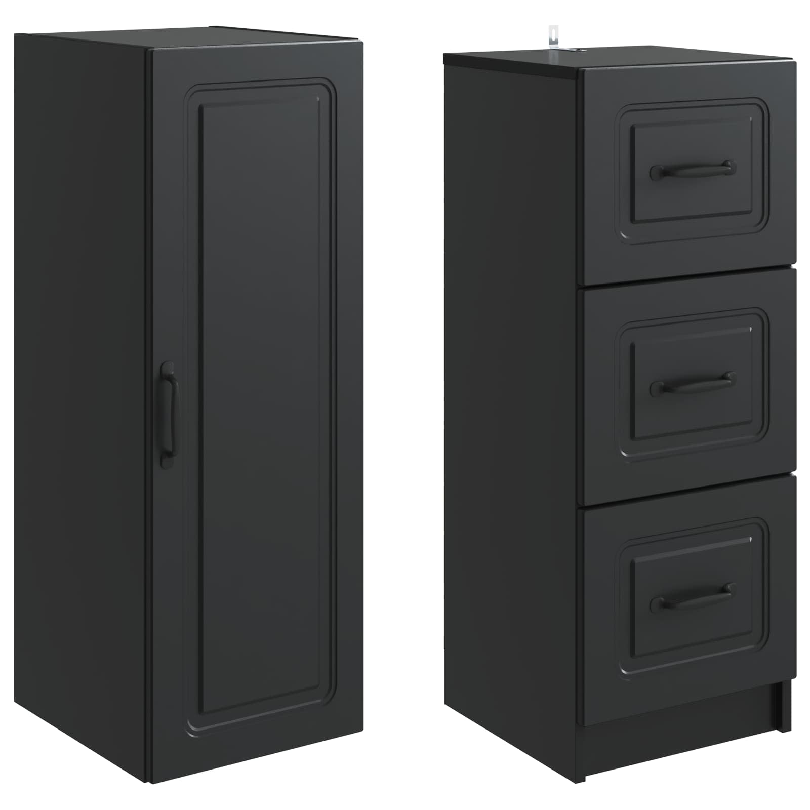 Spintelė 2 pcs Juoda 33 x 34,5 x 87 cm Apdirbta mediena
