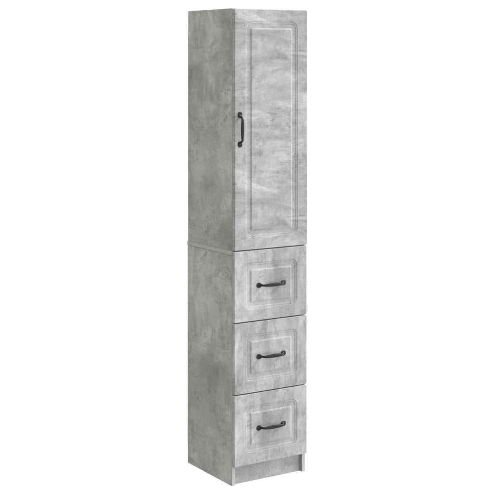 Spintelė 2 pcs Betono pilka 33 x 34,5 x 87 cm Apdirbta mediena