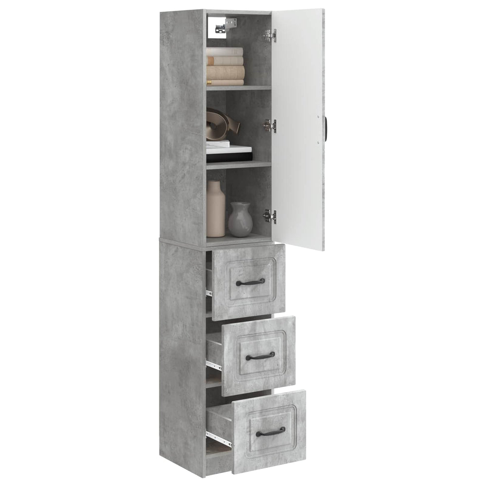 Spintelė 2 pcs Betono pilka 33 x 34,5 x 87 cm Apdirbta mediena