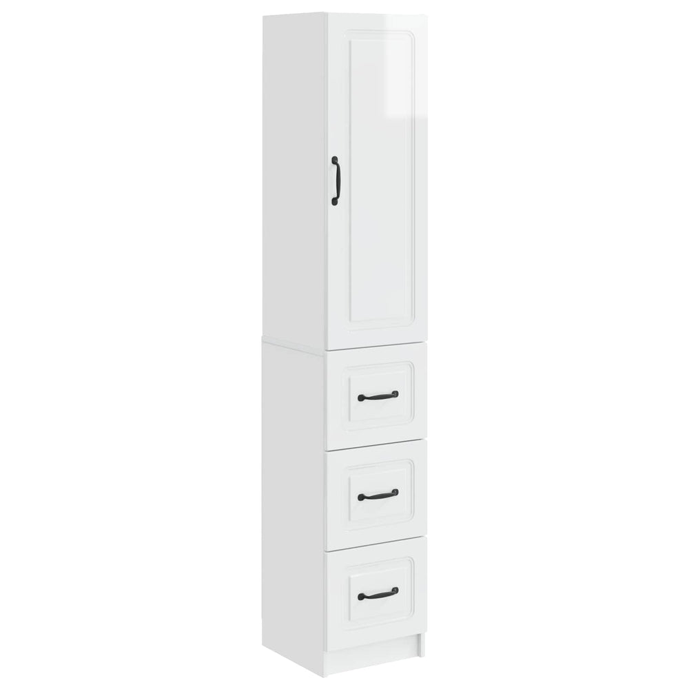 Spintelė 2 pcs Itin blizgi balta 33 x 34,5 x 87 cm