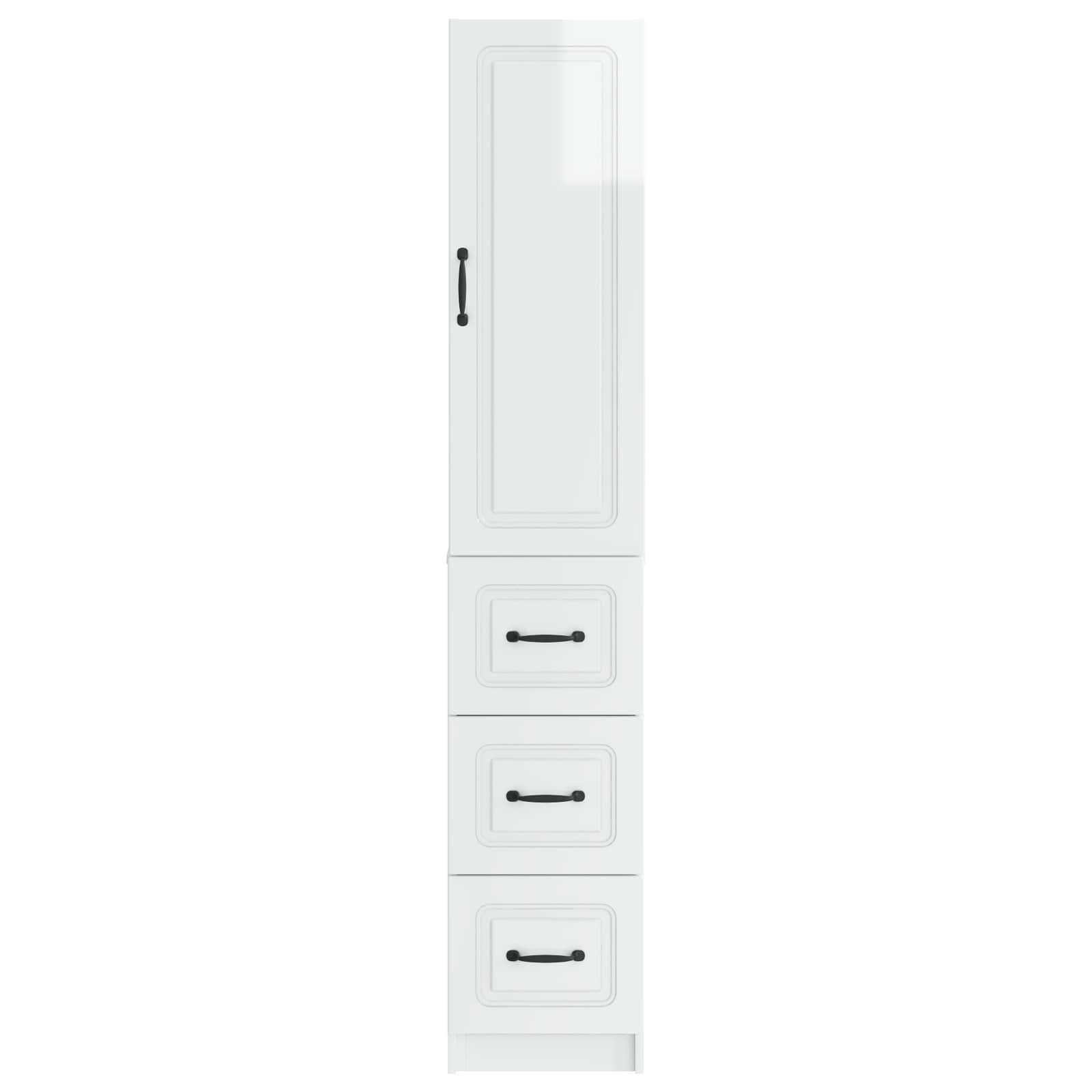 Spintelė 2 pcs Itin blizgi balta 33 x 34,5 x 87 cm