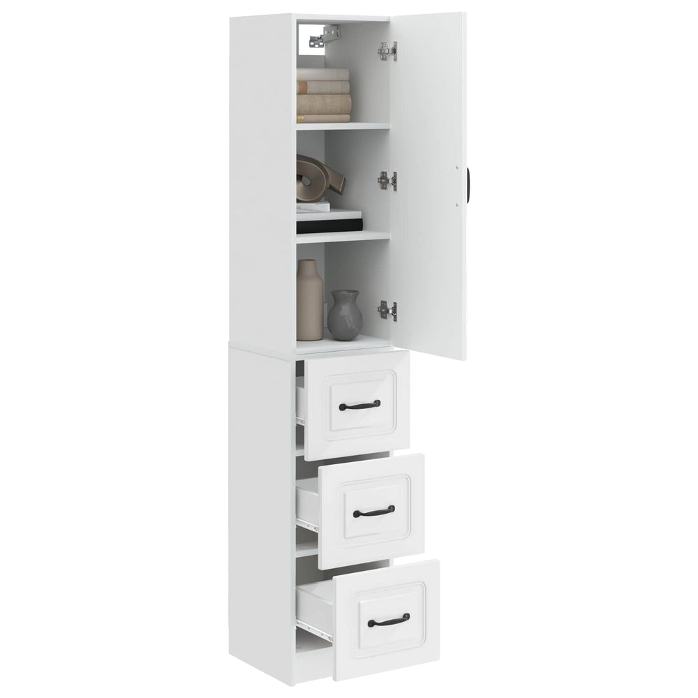 Spintelė 2 pcs Itin blizgi balta 33 x 34,5 x 87 cm