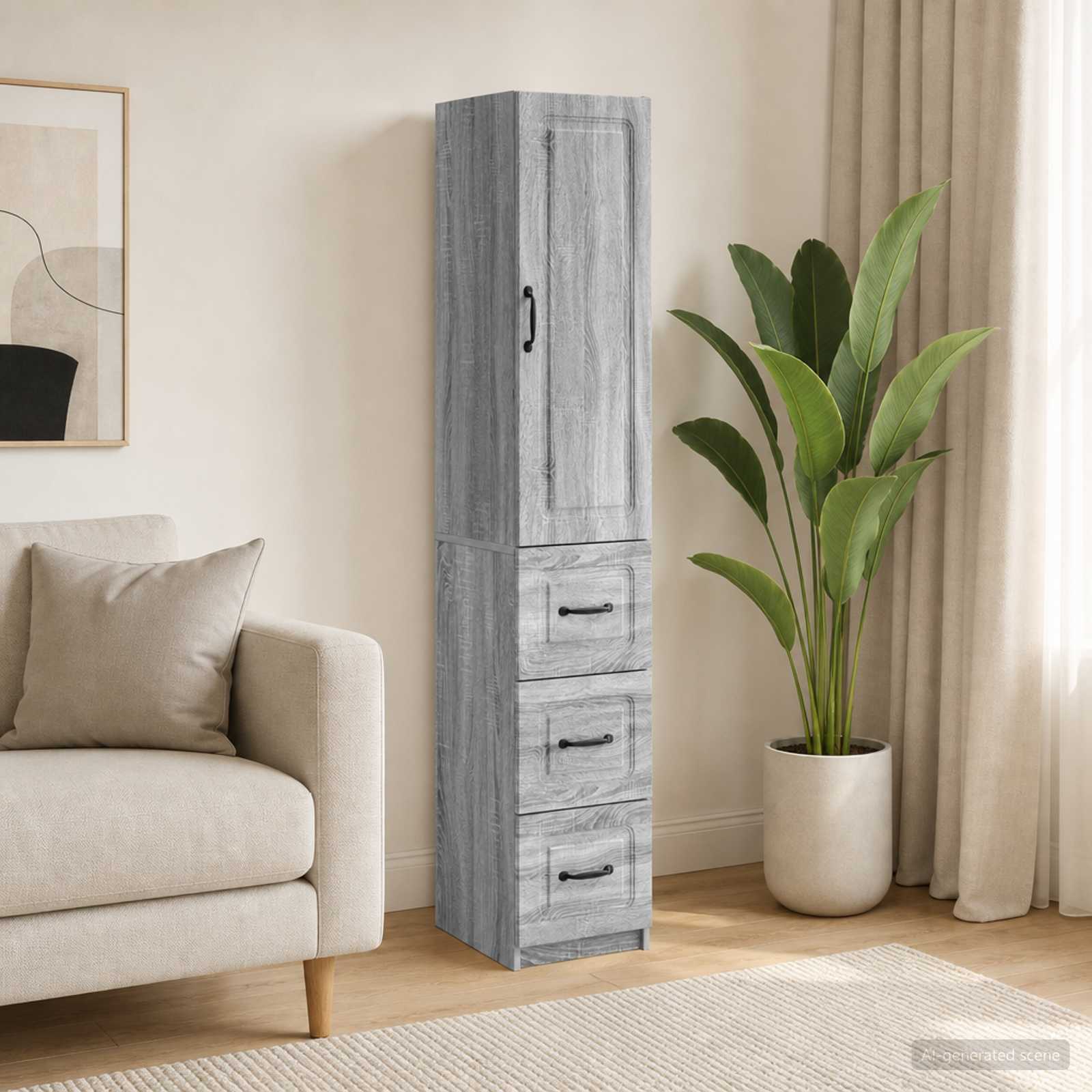 Spintelė 2 pcs Pilka Sonoma 33 x 34,5 x 87 cm Apdirbta mediena