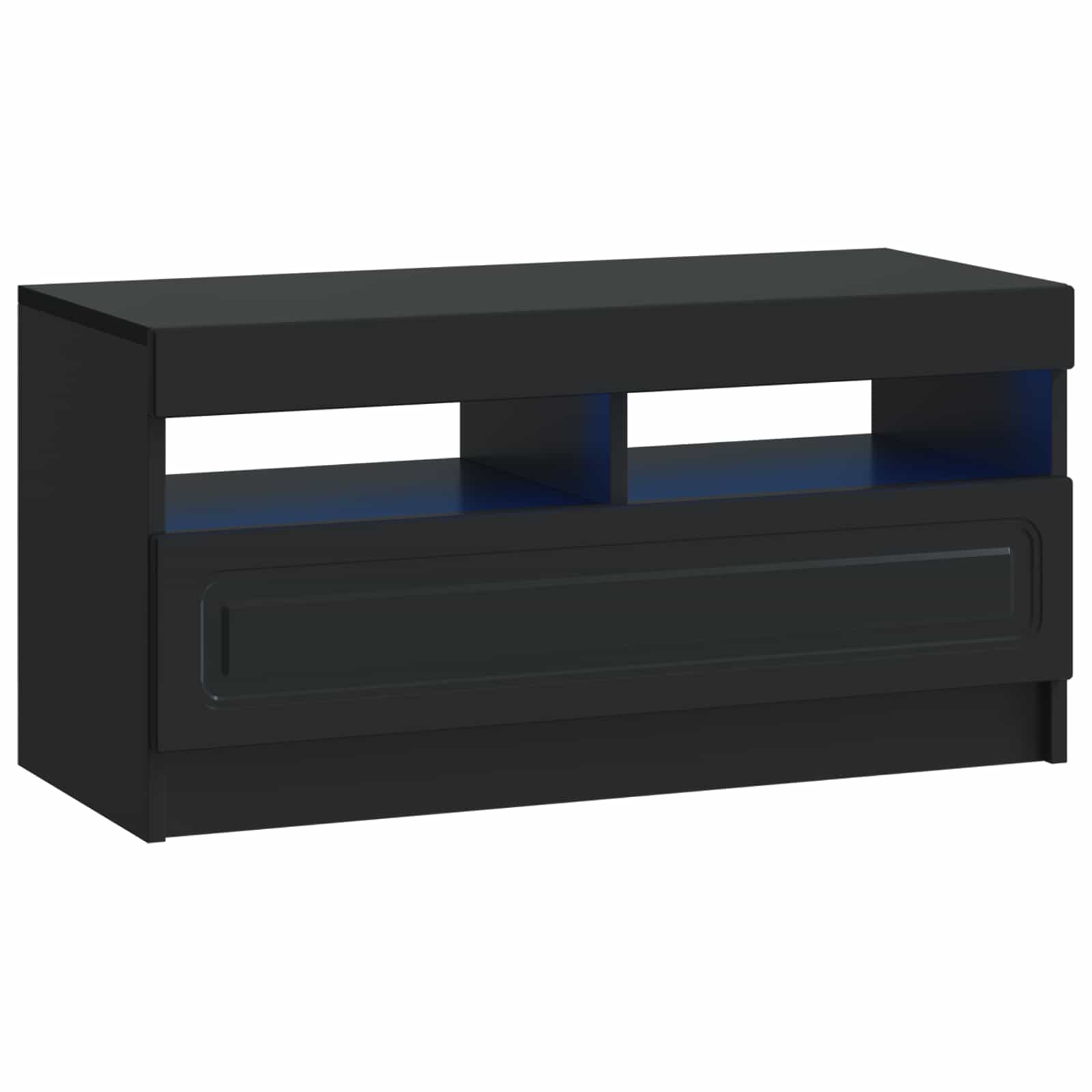 5 dalių LED televizoriaus stovas Juoda Apdirbta mediena