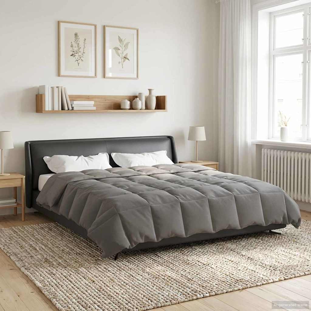 Summer duvet Light grey 200 x 220 cm Microfiber