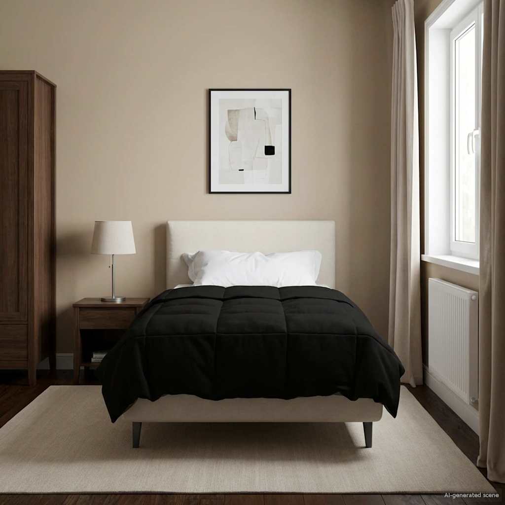 Summer duvet Tikštas Black 155 x 200 cm Microfiber