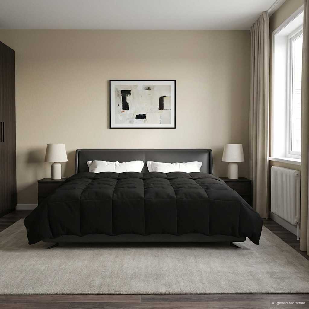 Summer Duvet Tikštas Black 200 x 200 cm Microfiber