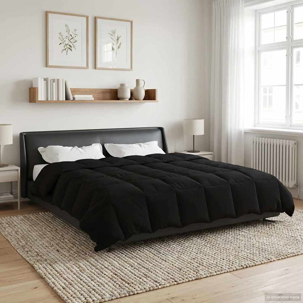 Summer Duvet Ticks Black 200 x 240 cm Microfiber