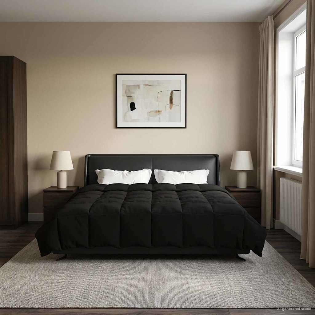 Summer Duvet Ticks Black 200 x 240 cm Microfiber