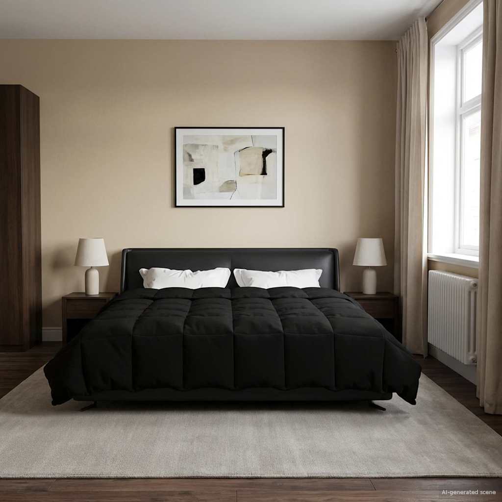 Summer duvet Tikštas Black 200 x 220 cm Microfiber