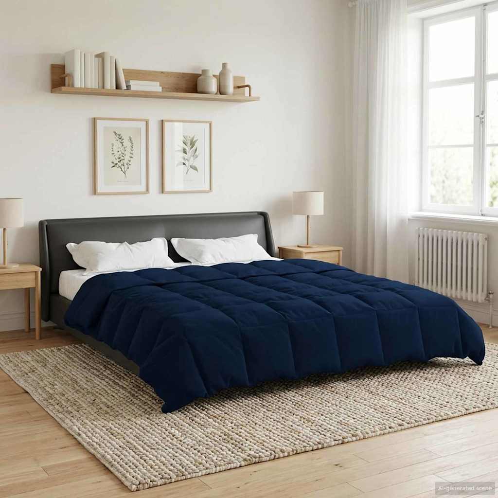 Summer Duvet Dark Blue 200 x 200 cm Microfiber
