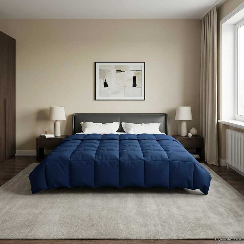 Summer Duvet Dark Blue 200 x 200 cm Microfiber