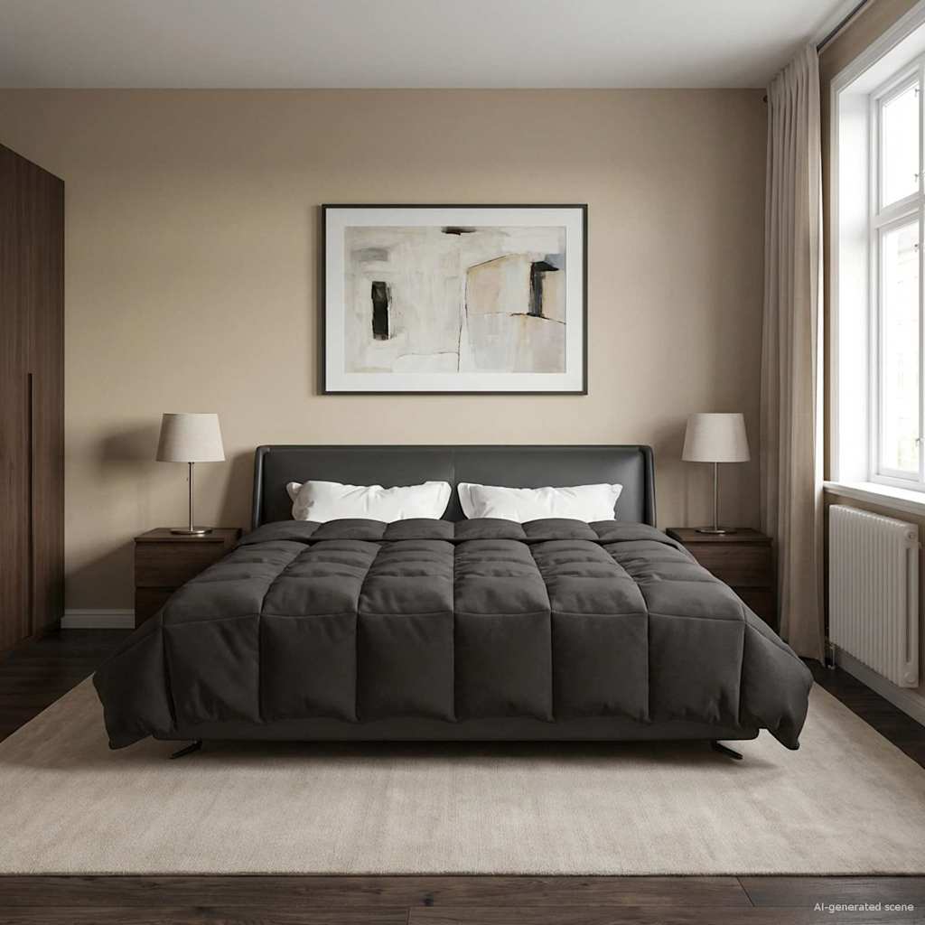 All-year duvet Anthracite 200 x 200 cm Microfibre