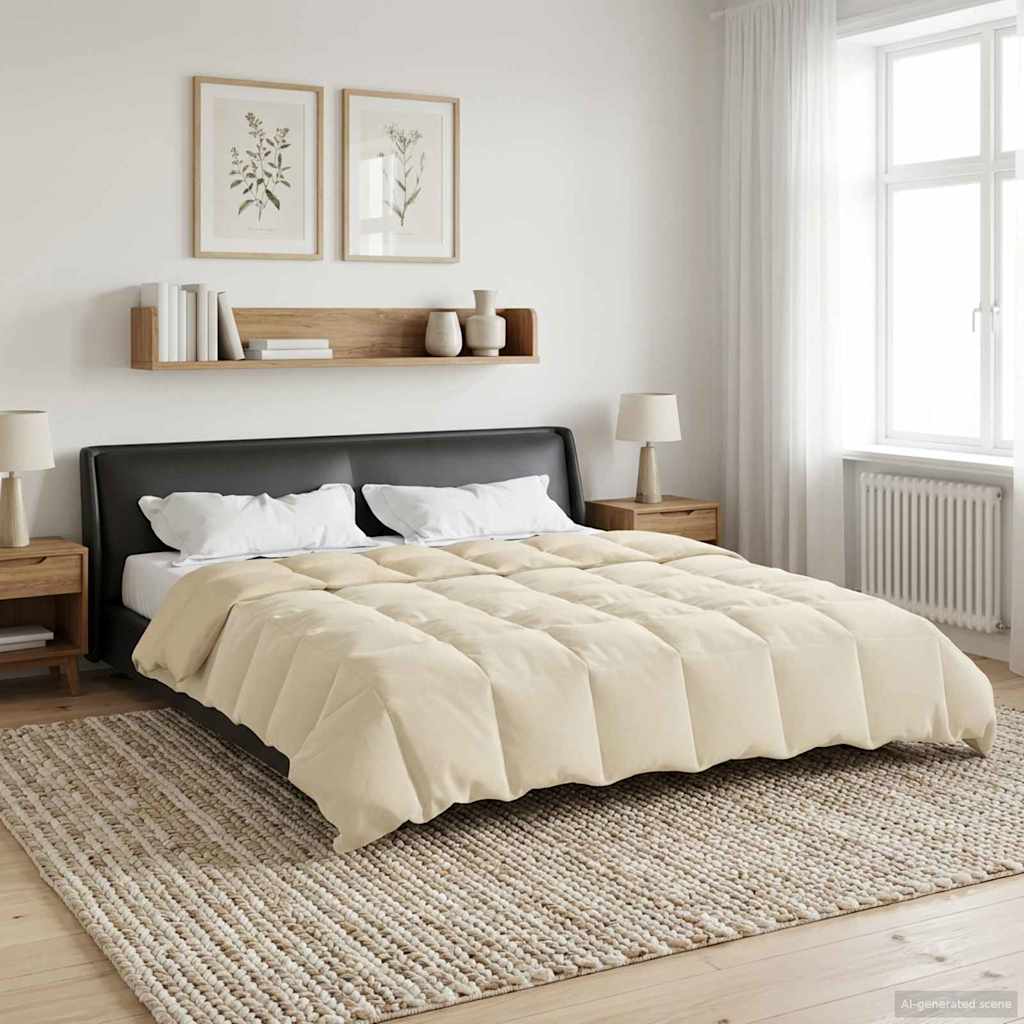 Pilna metų antklodė Tikštas Kreminė 200 x 220 cm Mikropluoštas