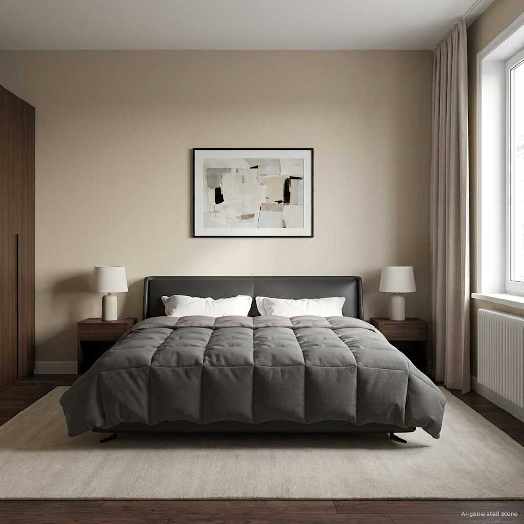 Žiemos antklodė Šviesiai pilka 220 x 240 cm Mikropluoštas