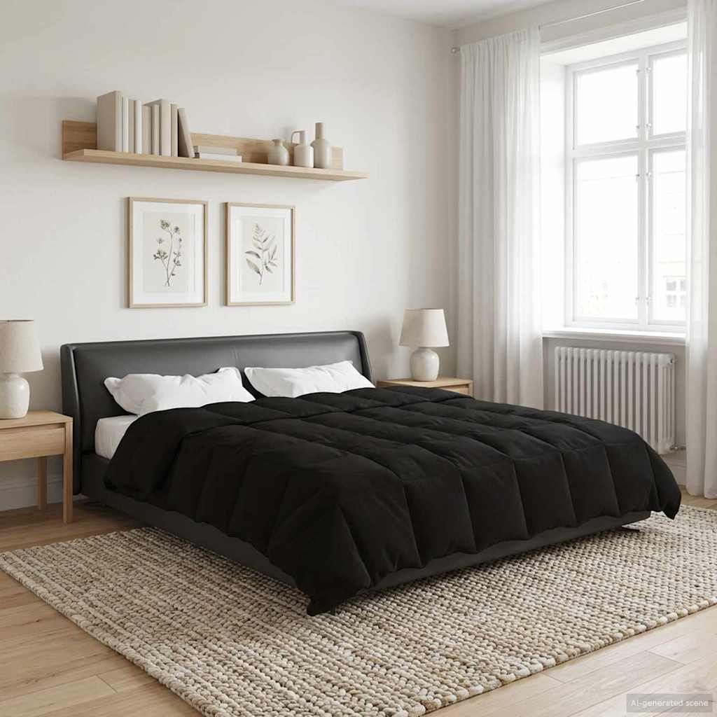 Ziemas sega Tikštas Melna 200 x 200 cm Mikrošķiedra