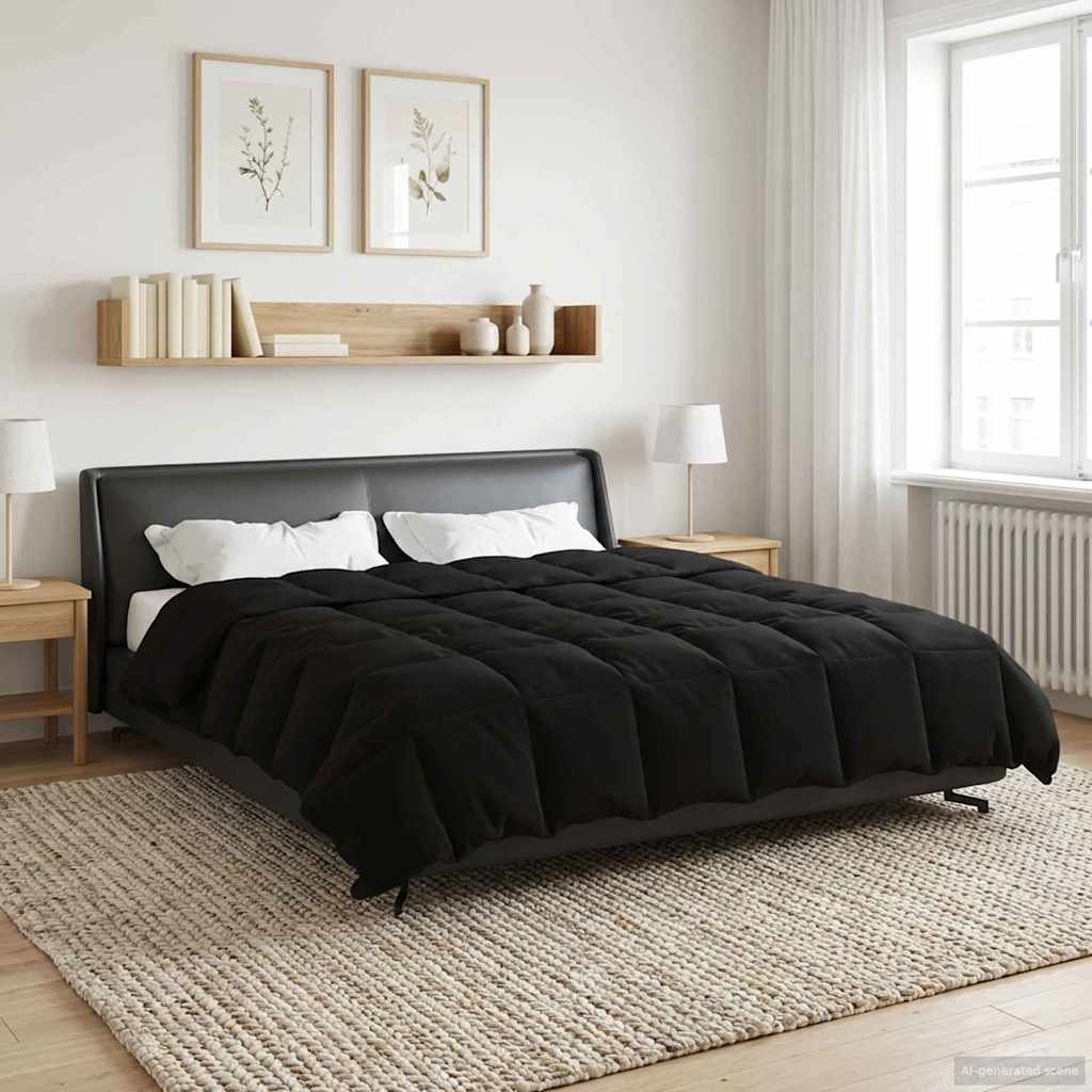 Ziemas sega Tikštas melna 200 x 220 cm mikrošķiedra