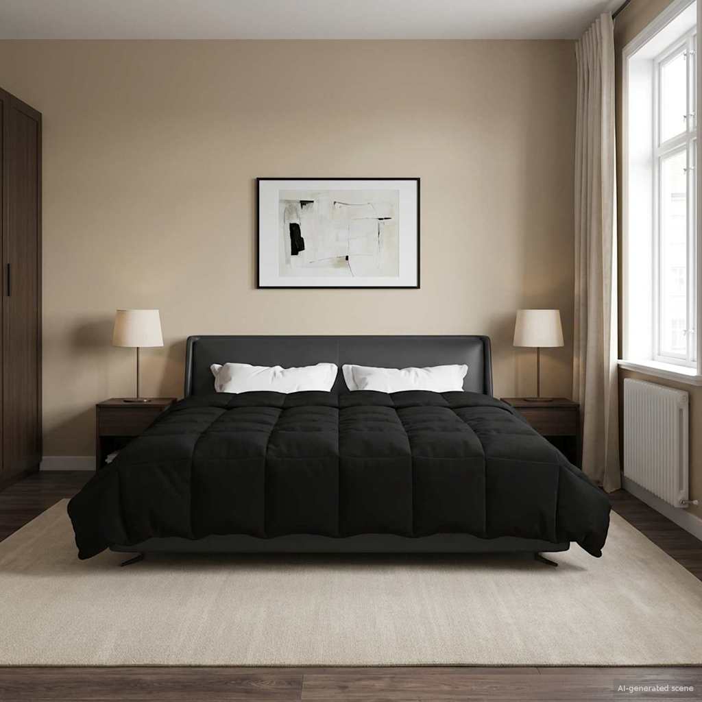 Winter Blanket Tikštas Black 240 x 260 cm Microfiber