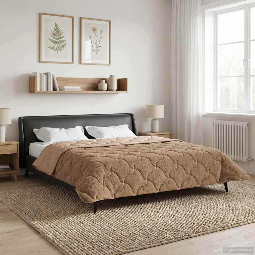 Pilna metų antklodė Tikštas Taupe 200 x 220 cm