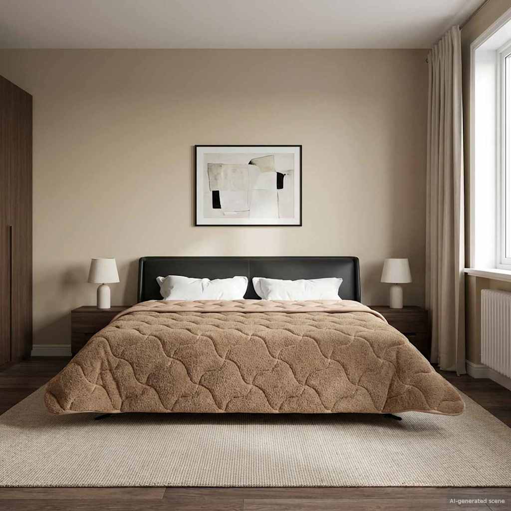 Pilna metų antklodė Tikštas Taupe 200 x 220 cm