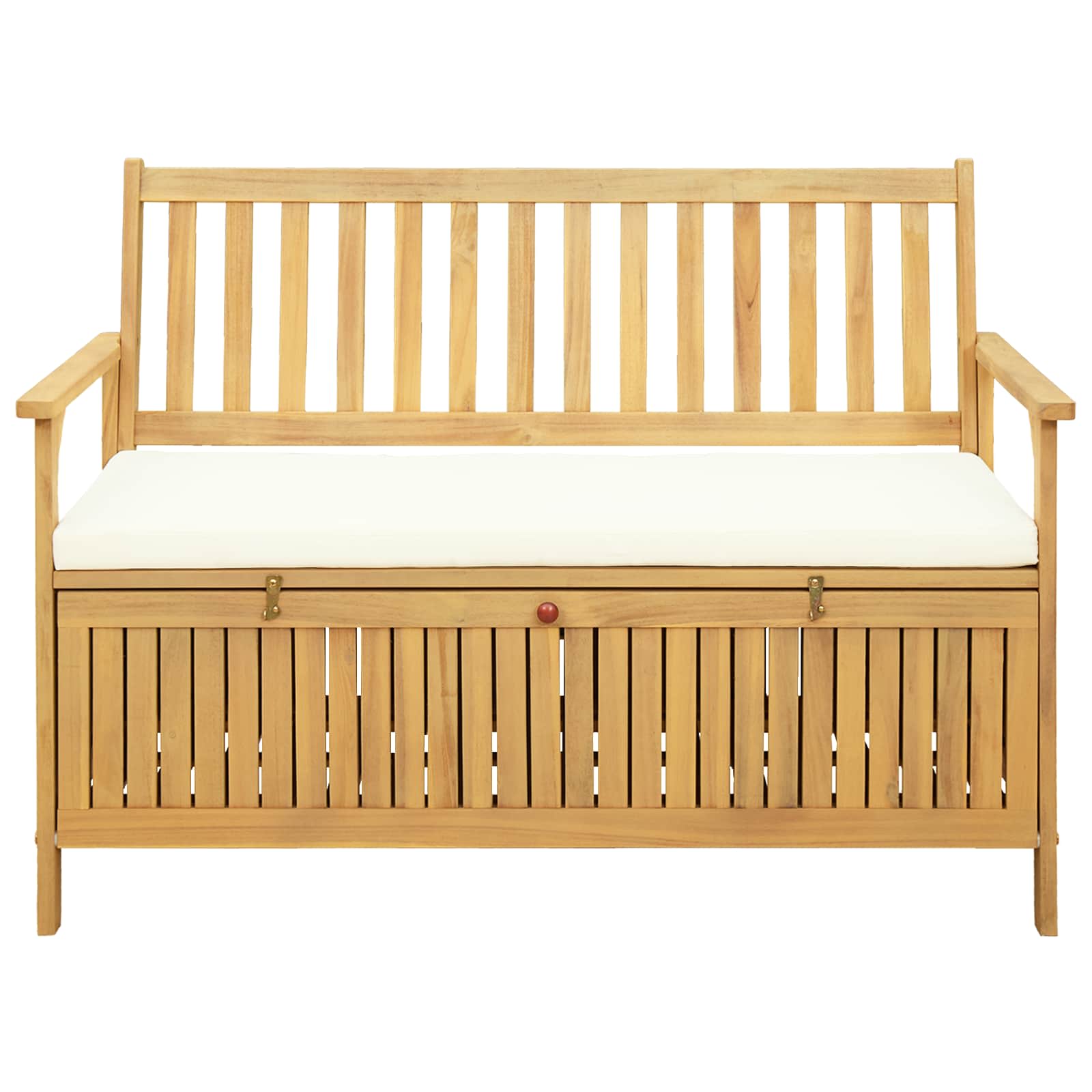 Laikymo suolas su pagalve su saugykla 120 x 63 x 84 cm