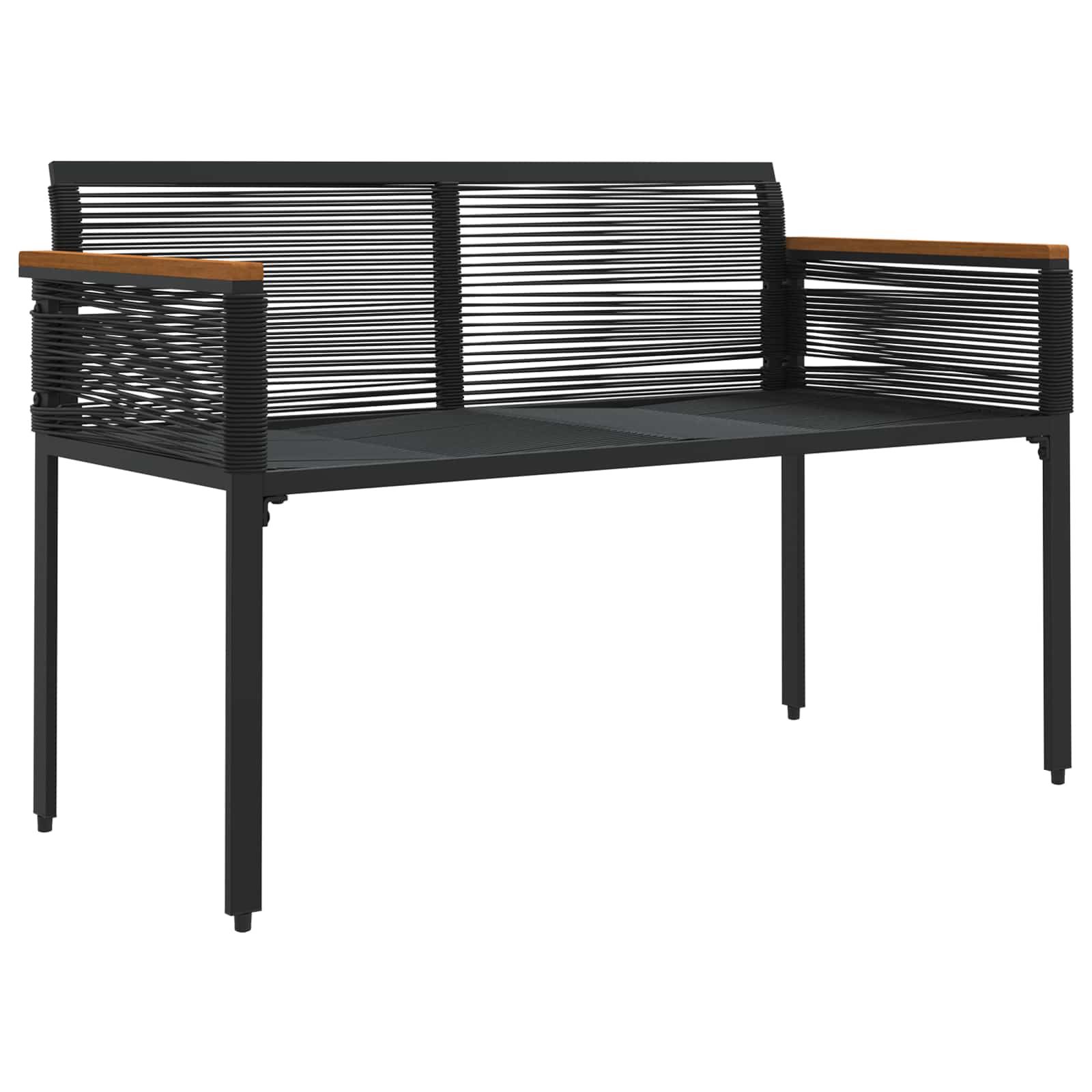 Lauko suolas Juoda ir kreminė balta 117 x 54 x 74.5 cm