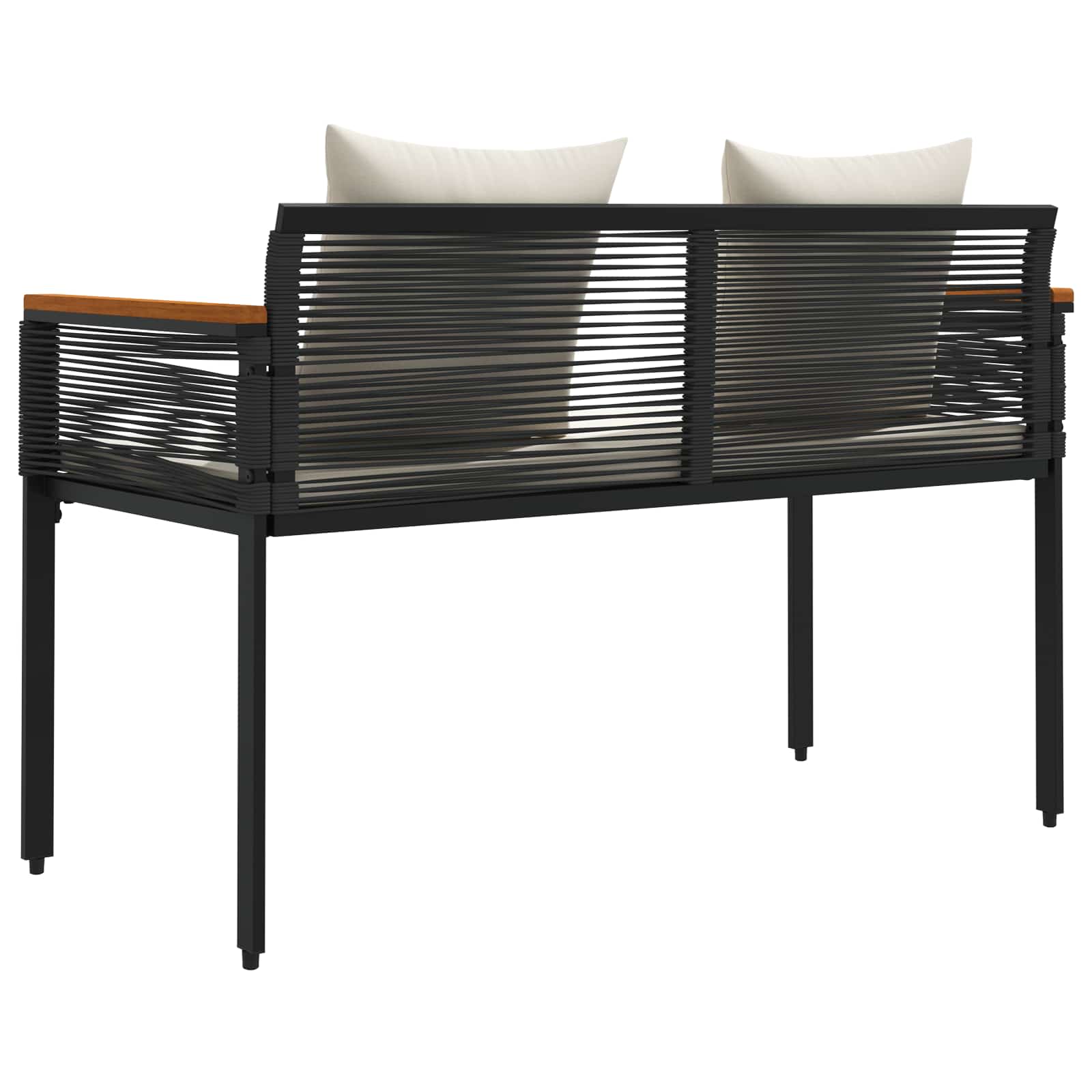 Lauko suolas Juoda ir kreminė balta 117 x 54 x 74.5 cm