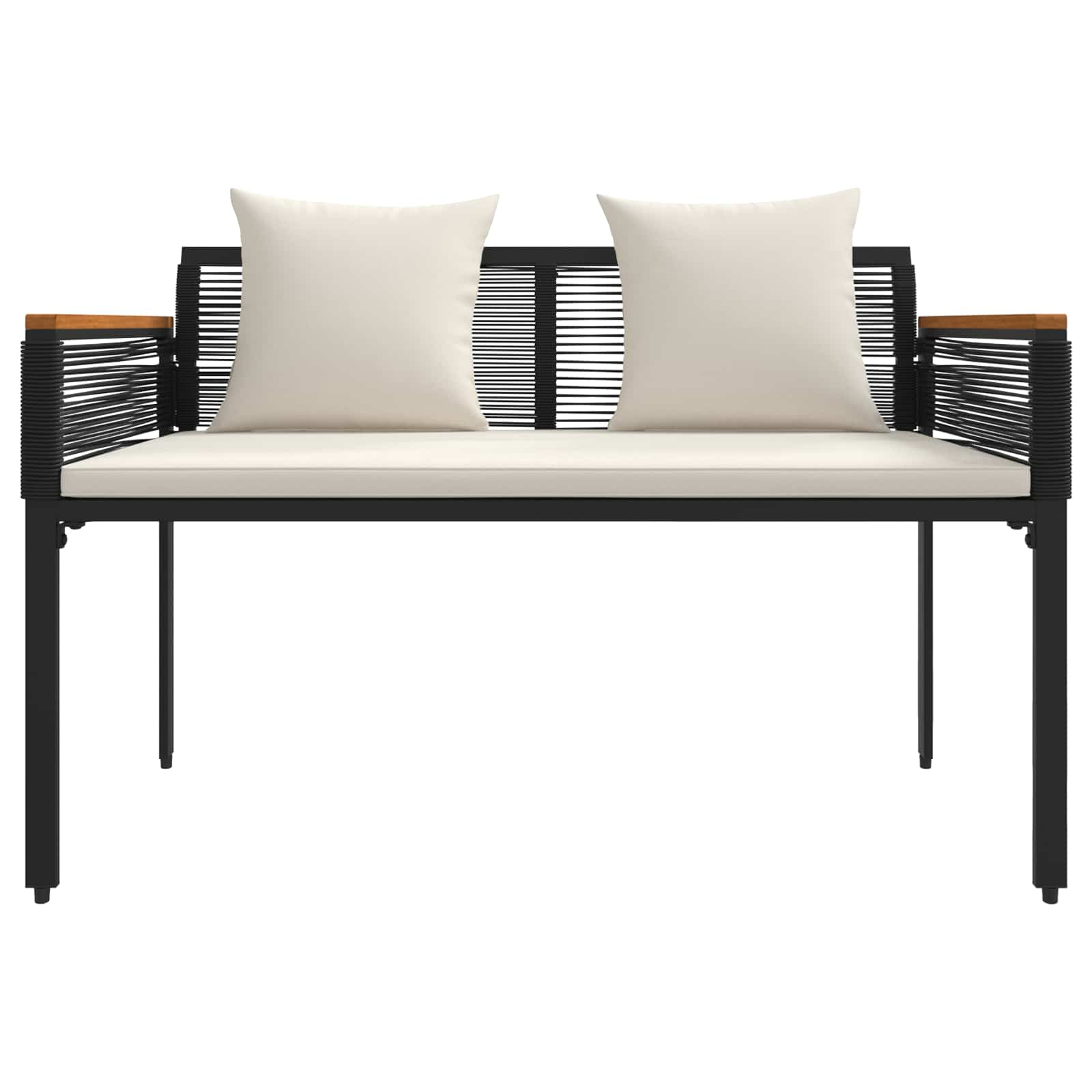 Lauko suolas Juoda ir kreminė balta 117 x 54 x 74.5 cm