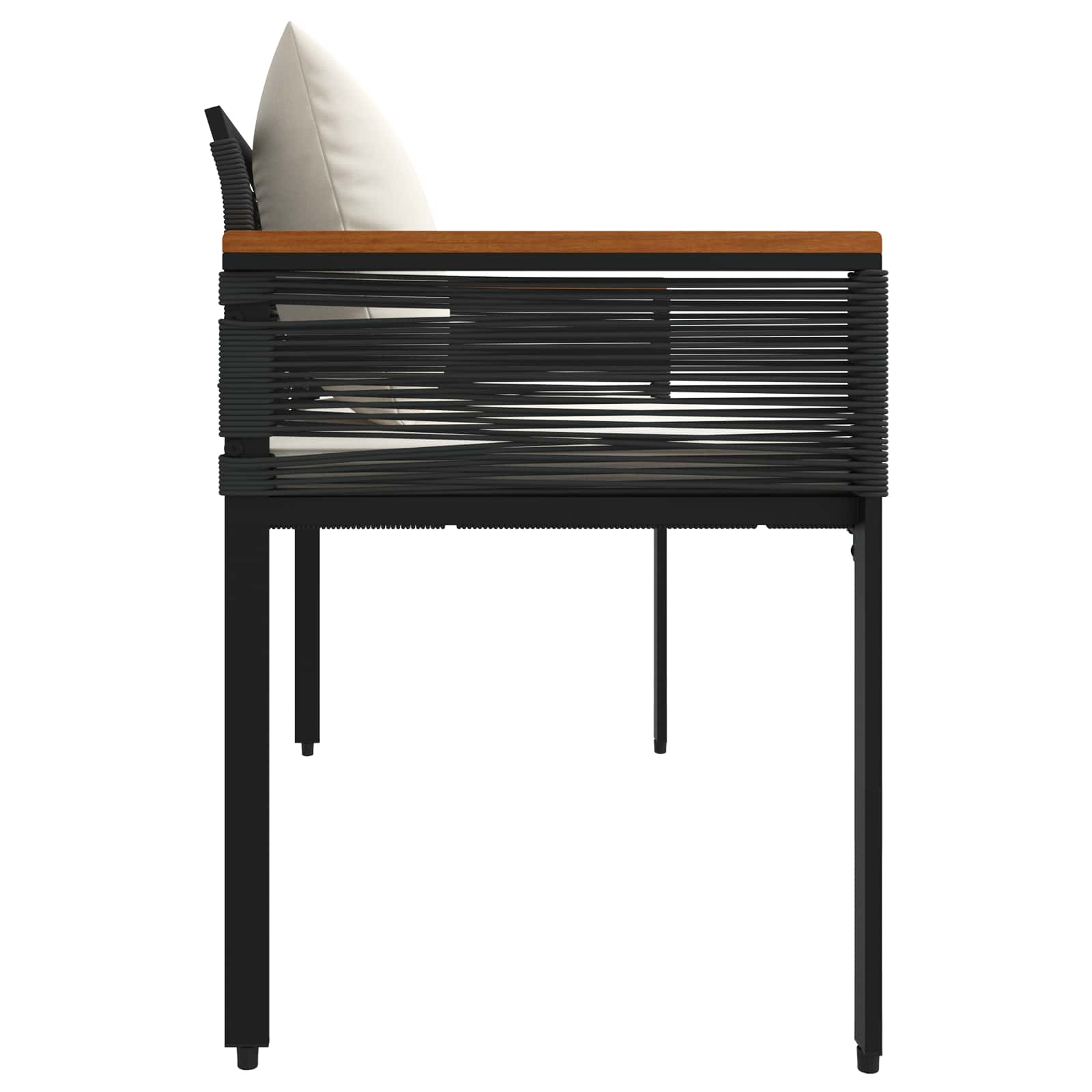 Lauko suolas Juoda ir kreminė balta 117 x 54 x 74.5 cm