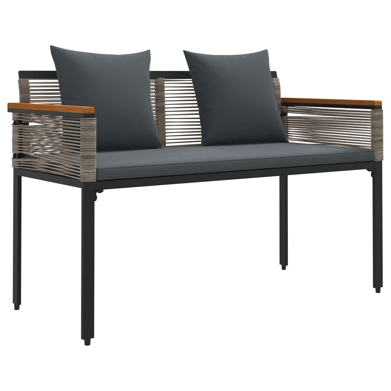 Garden Bench Grey and dark grey 117 x 54 x 74.5 cm