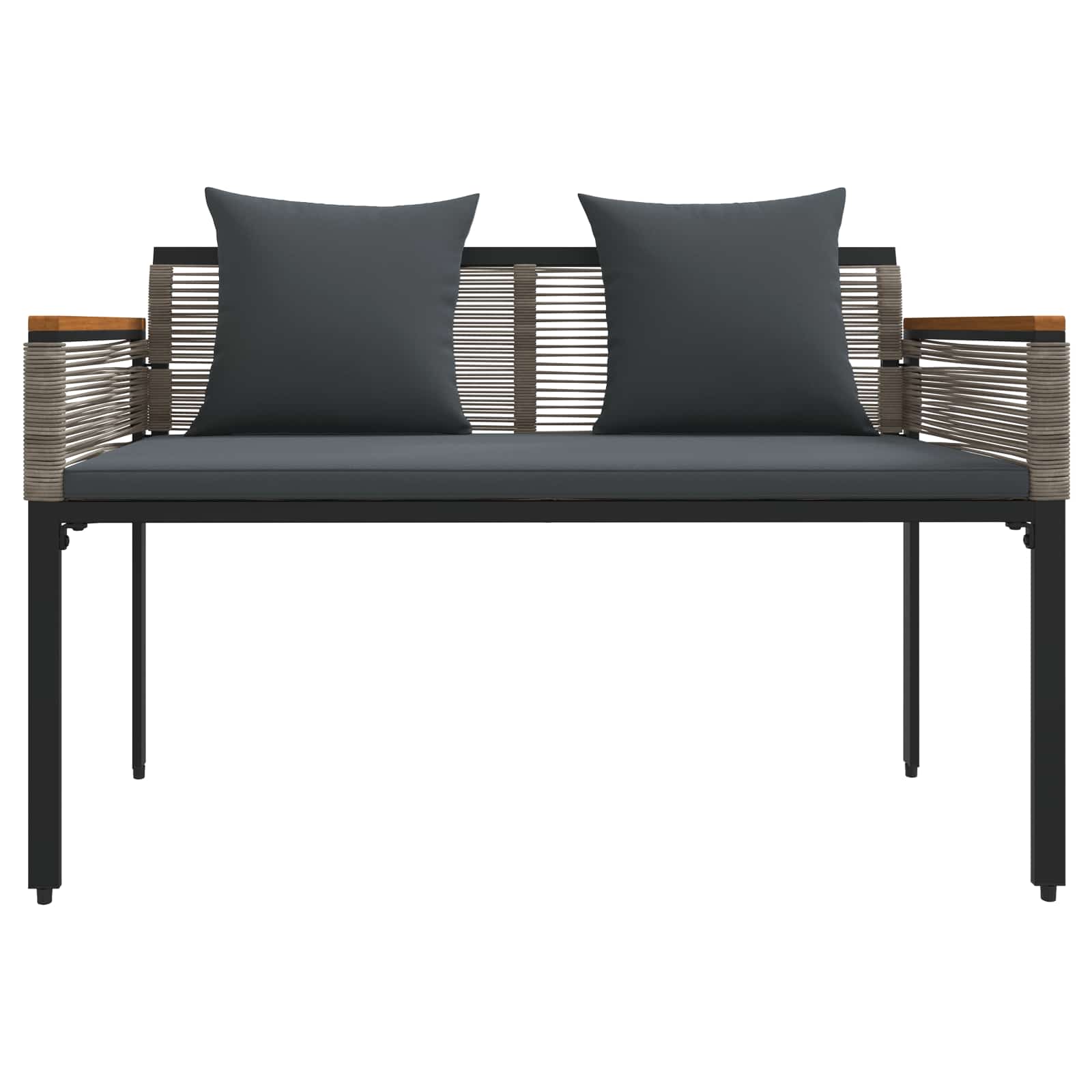 Garden Bench Grey and dark grey 117 x 54 x 74.5 cm
