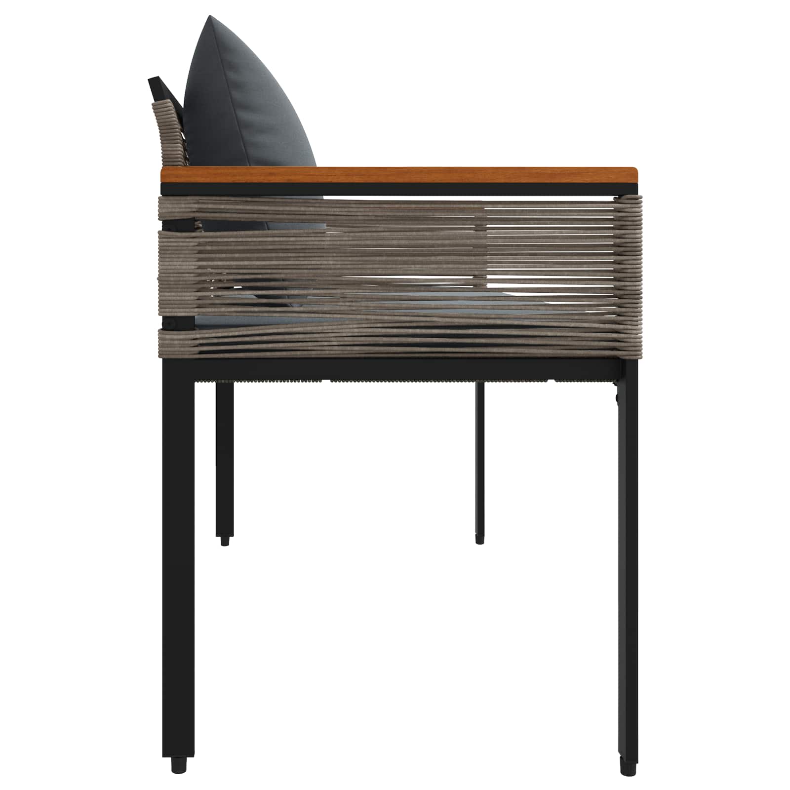 Garden Bench Grey and dark grey 117 x 54 x 74.5 cm