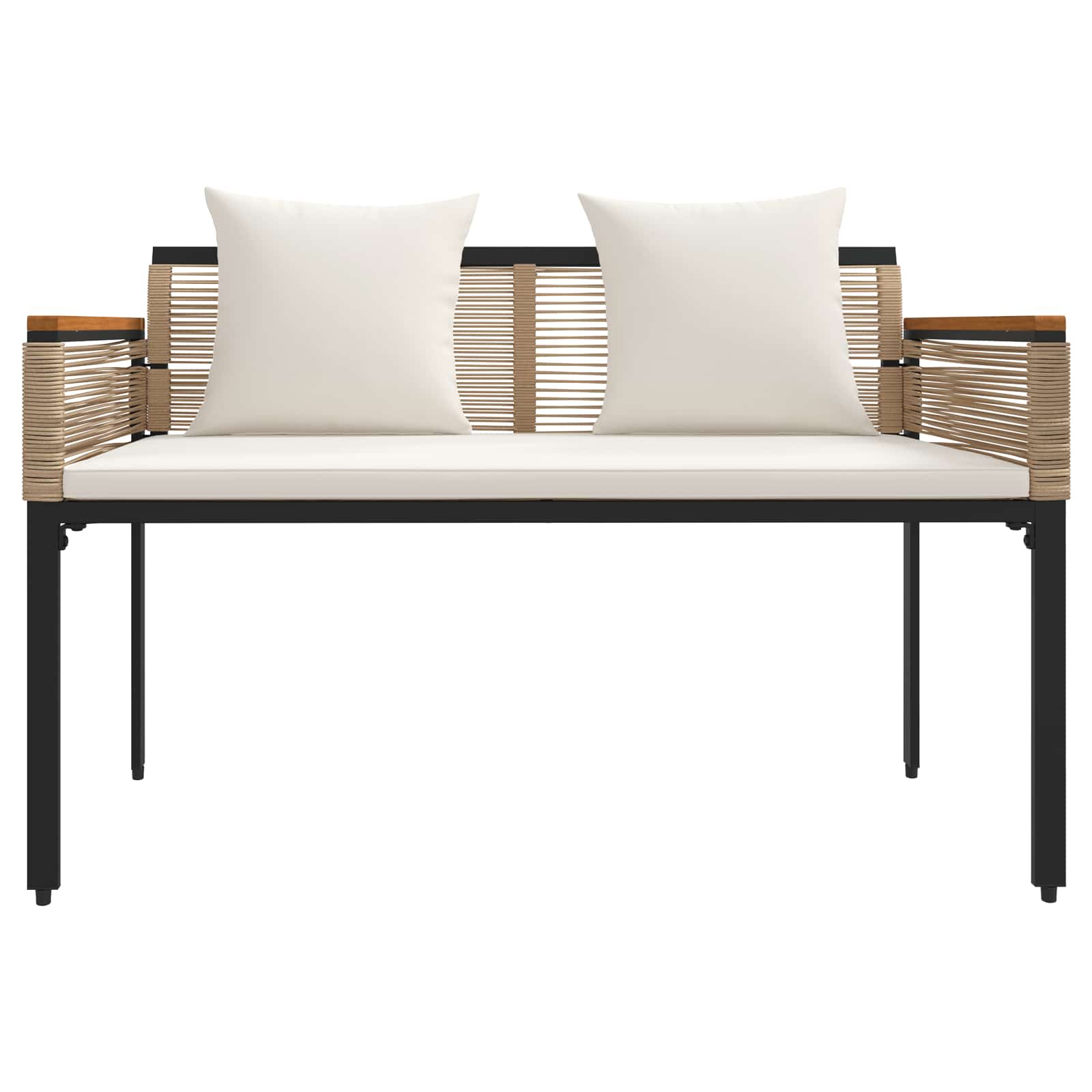 Outdoor Bench Beige and Cream White 117 x 54 x 74.5 cm