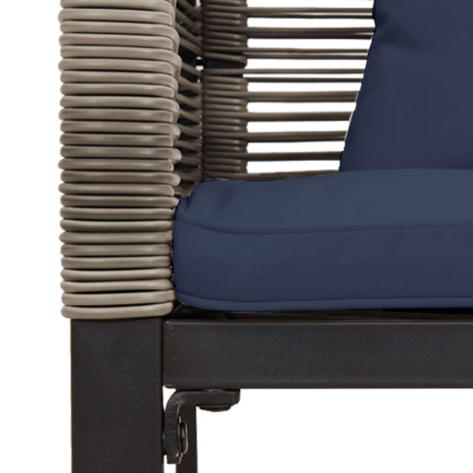 Outdoor Bench Grey and Dark Blue 117 x 54 x 74.5 cm