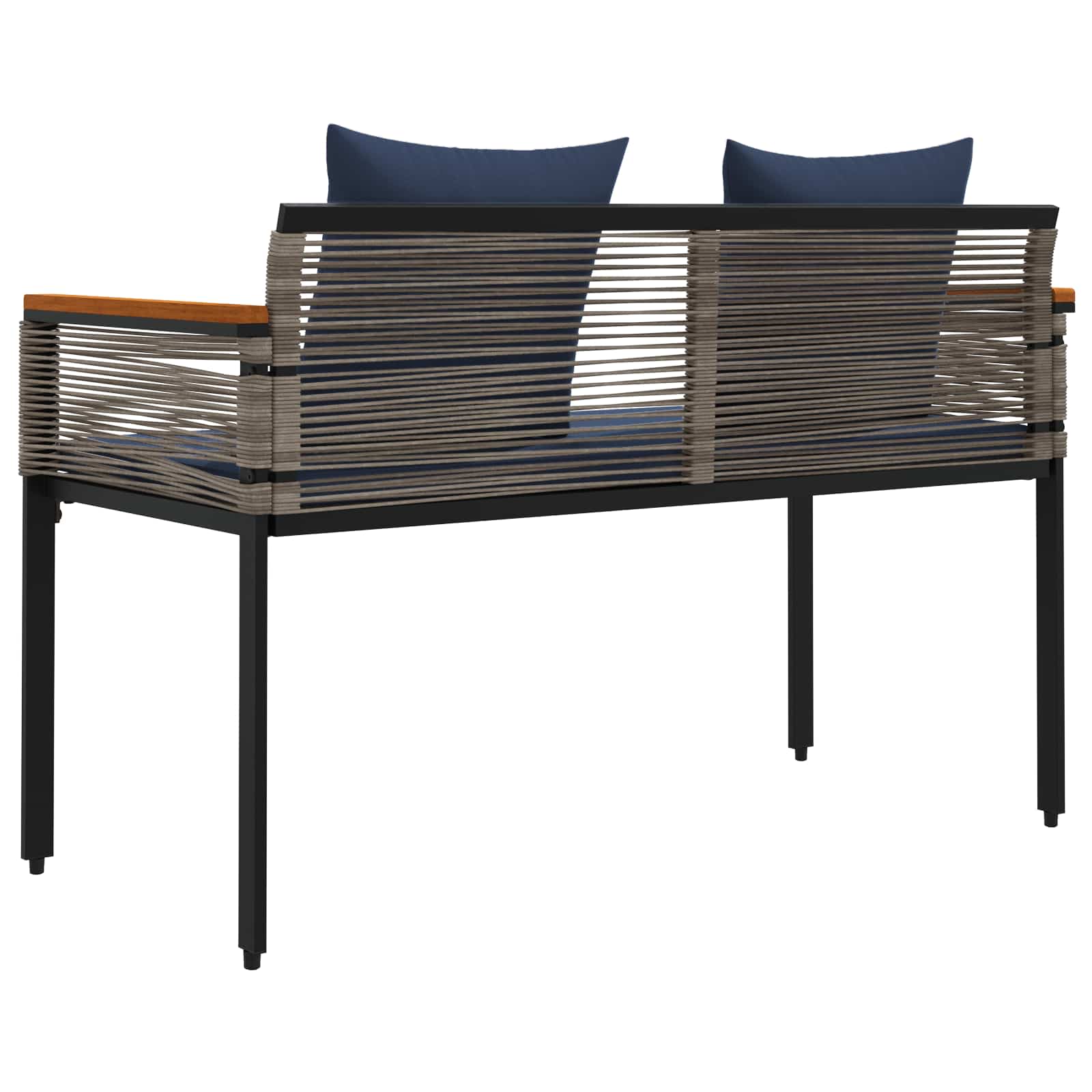 Outdoor Bench Grey and Dark Blue 117 x 54 x 74.5 cm