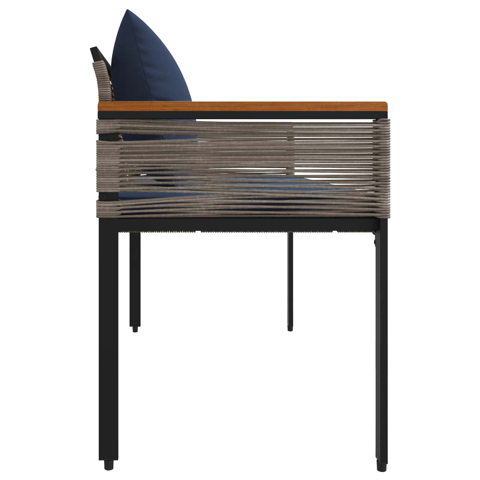 Outdoor Bench Grey and Dark Blue 117 x 54 x 74.5 cm