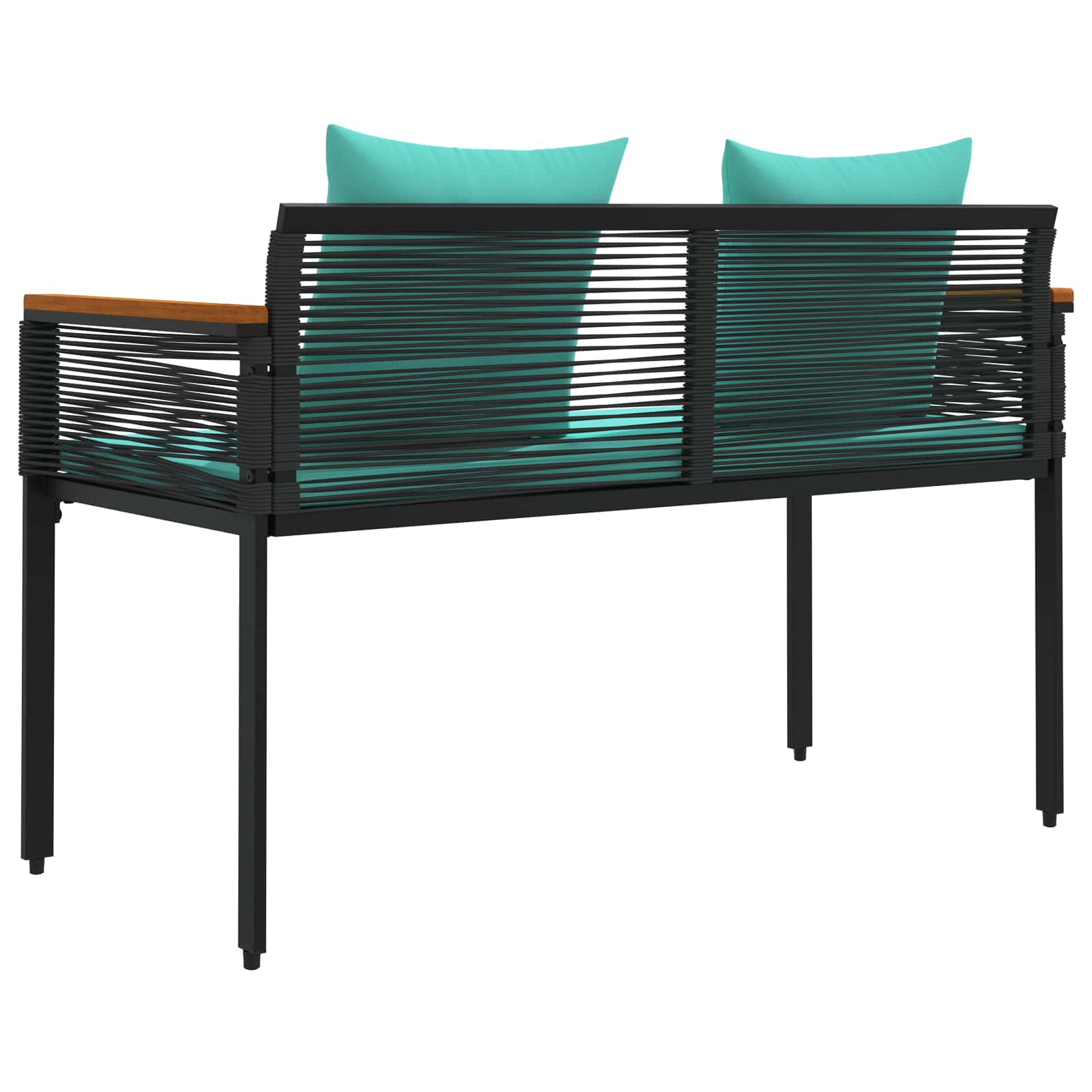 Lauko suolas Juoda ir turkio 117 x 54 x 74.5 cm poliratanas
