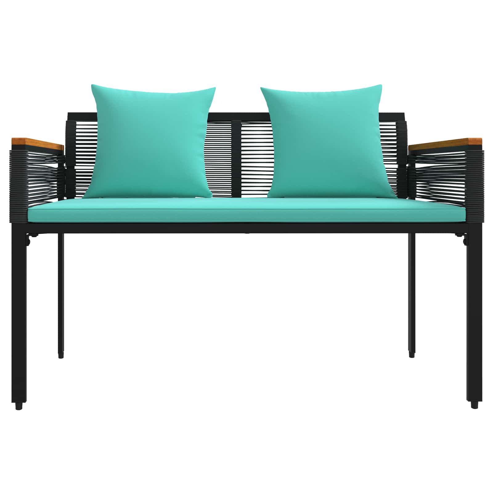Lauko suolas Juoda ir turkio 117 x 54 x 74.5 cm poliratanas