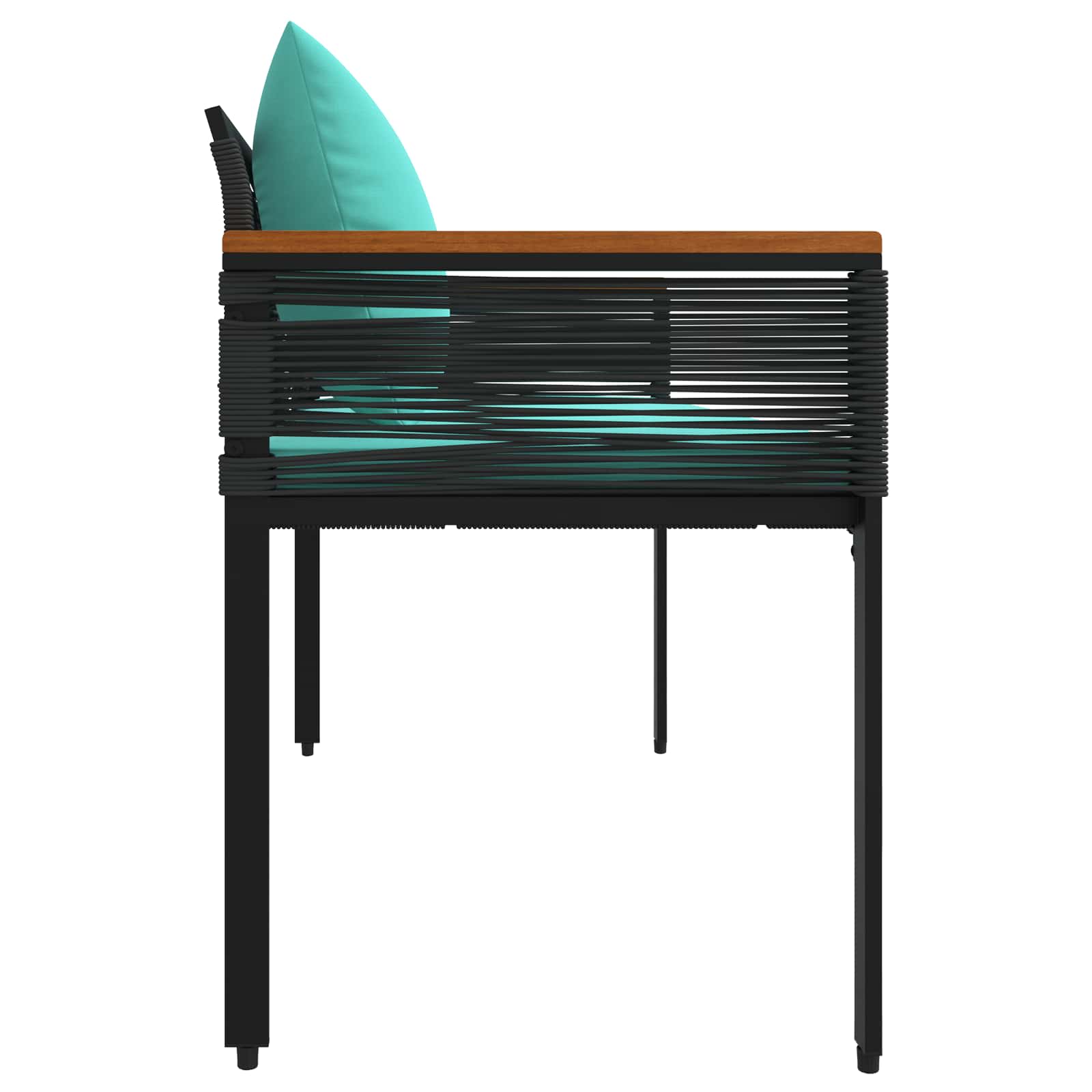 Lauko suolas Juoda ir turkio 117 x 54 x 74.5 cm poliratanas