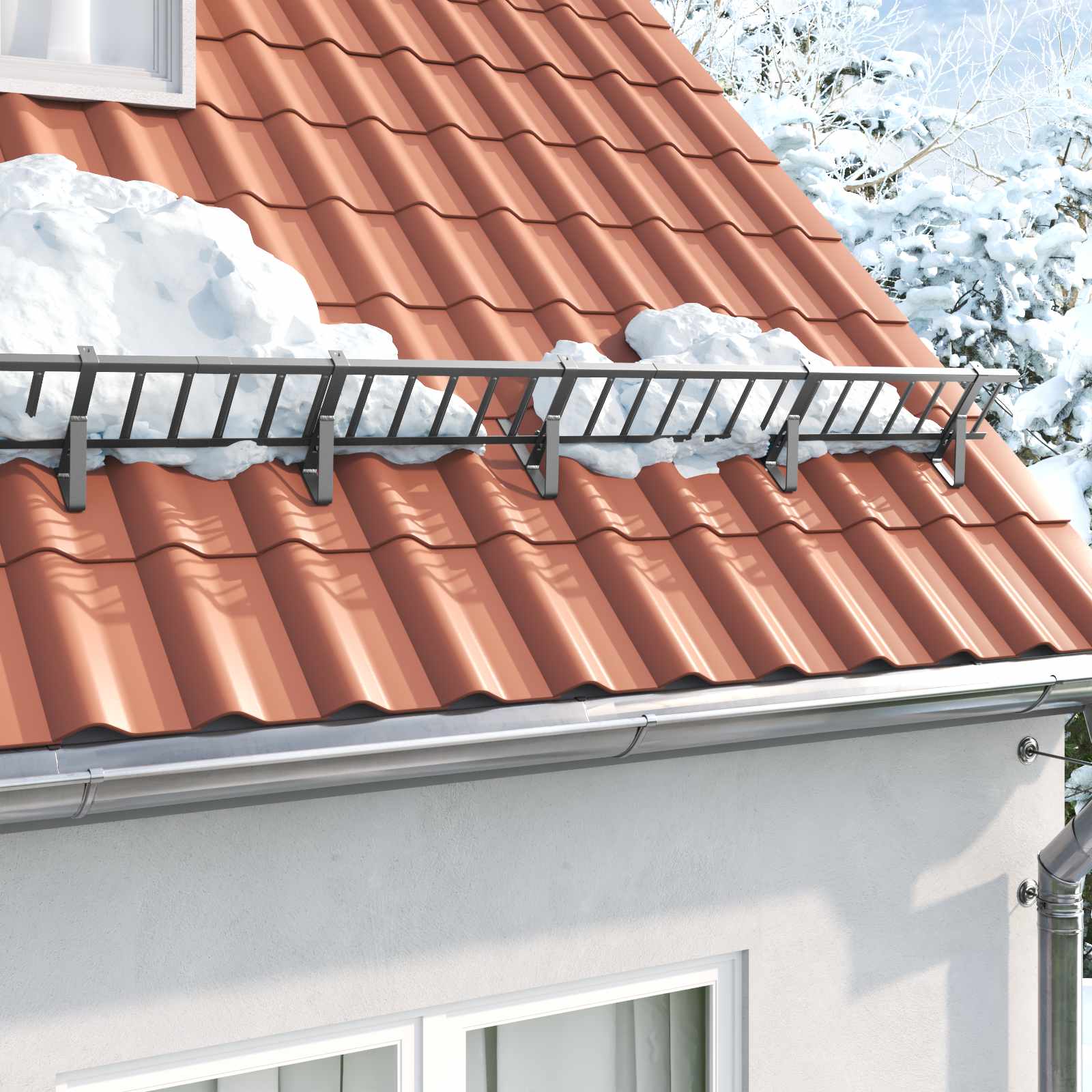 Stogo sniego sargas Antracitas 300 x 2,5 x 20 cm Plienas