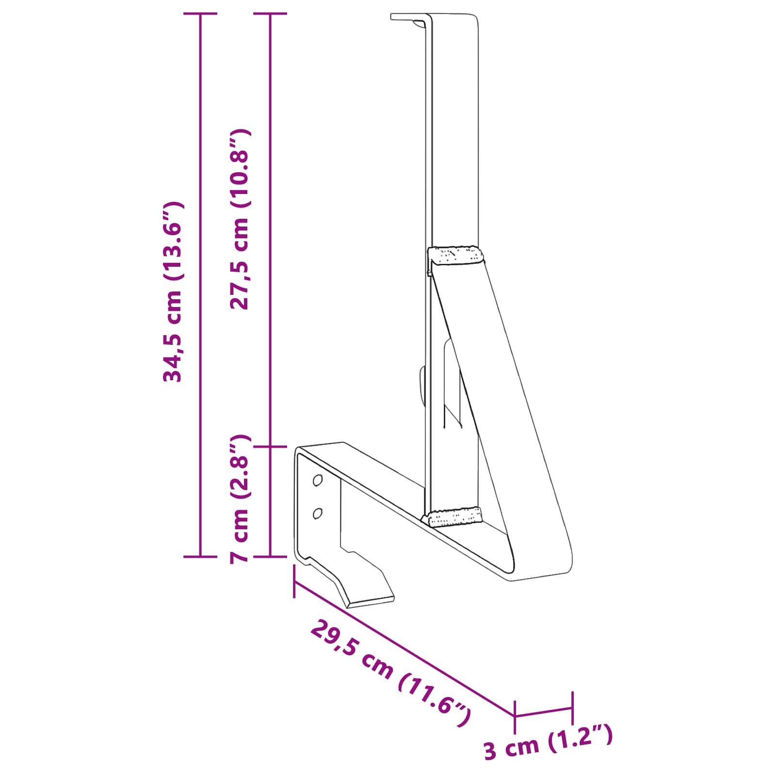 Sniega barjeras Sarkans 29,5 x 3 x 34,5 cm Tērauds