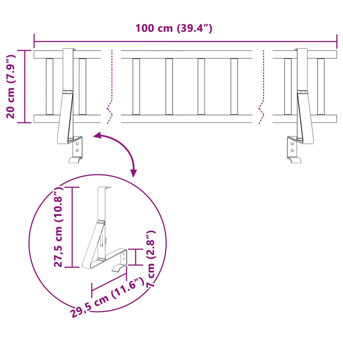 Stogo sniego sargas Raudona 100 x 29,5 x 34,5 cm Plienas