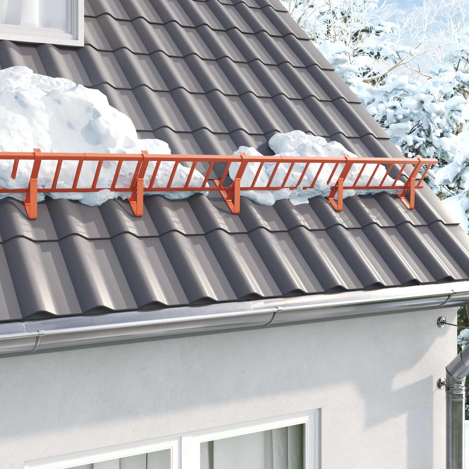 Stogo sniego sargas Raudona 100 x 2,5 x 20 cm Plienas
