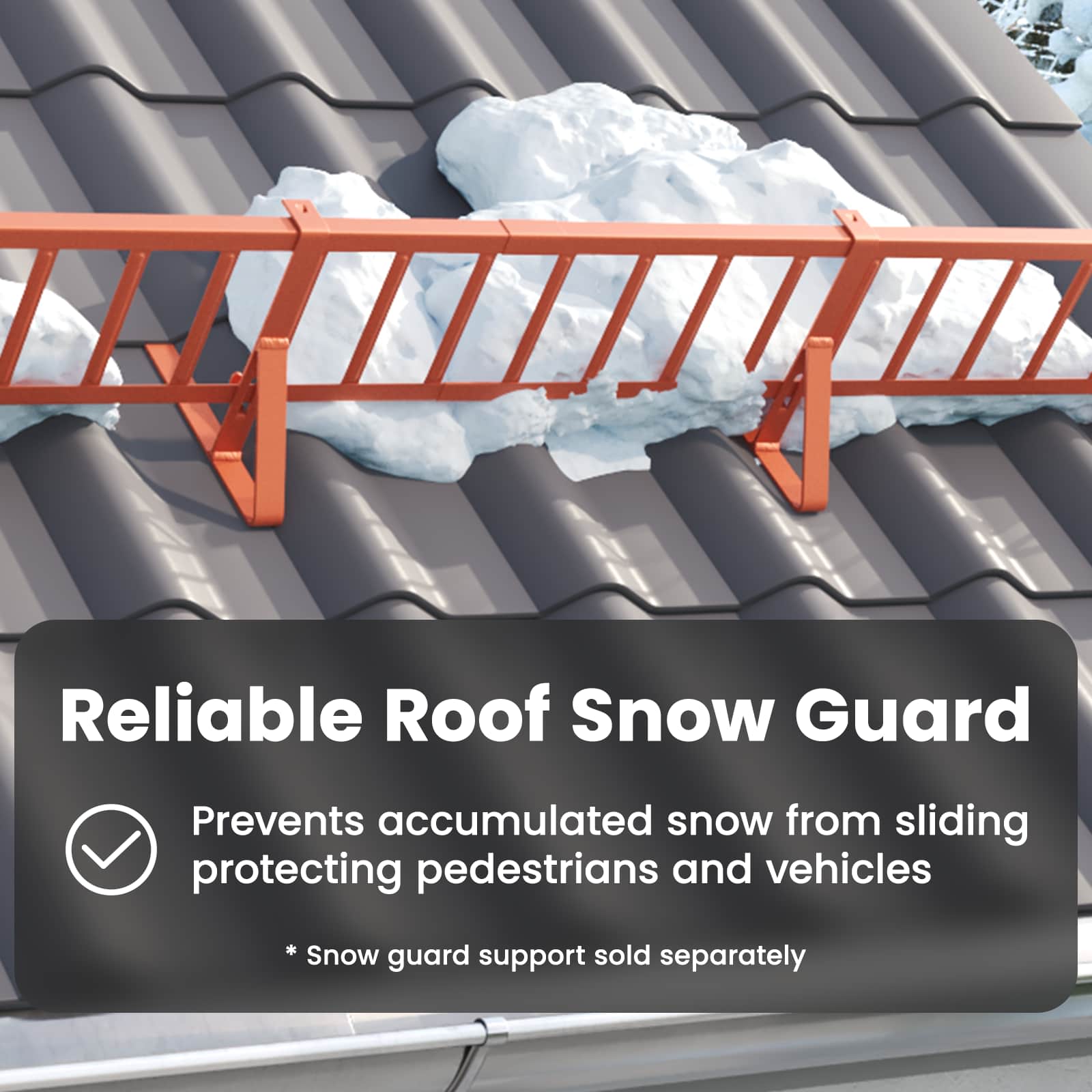 Stogo sniego sargas Raudona 600 x 2,5 x 20 cm Plienas