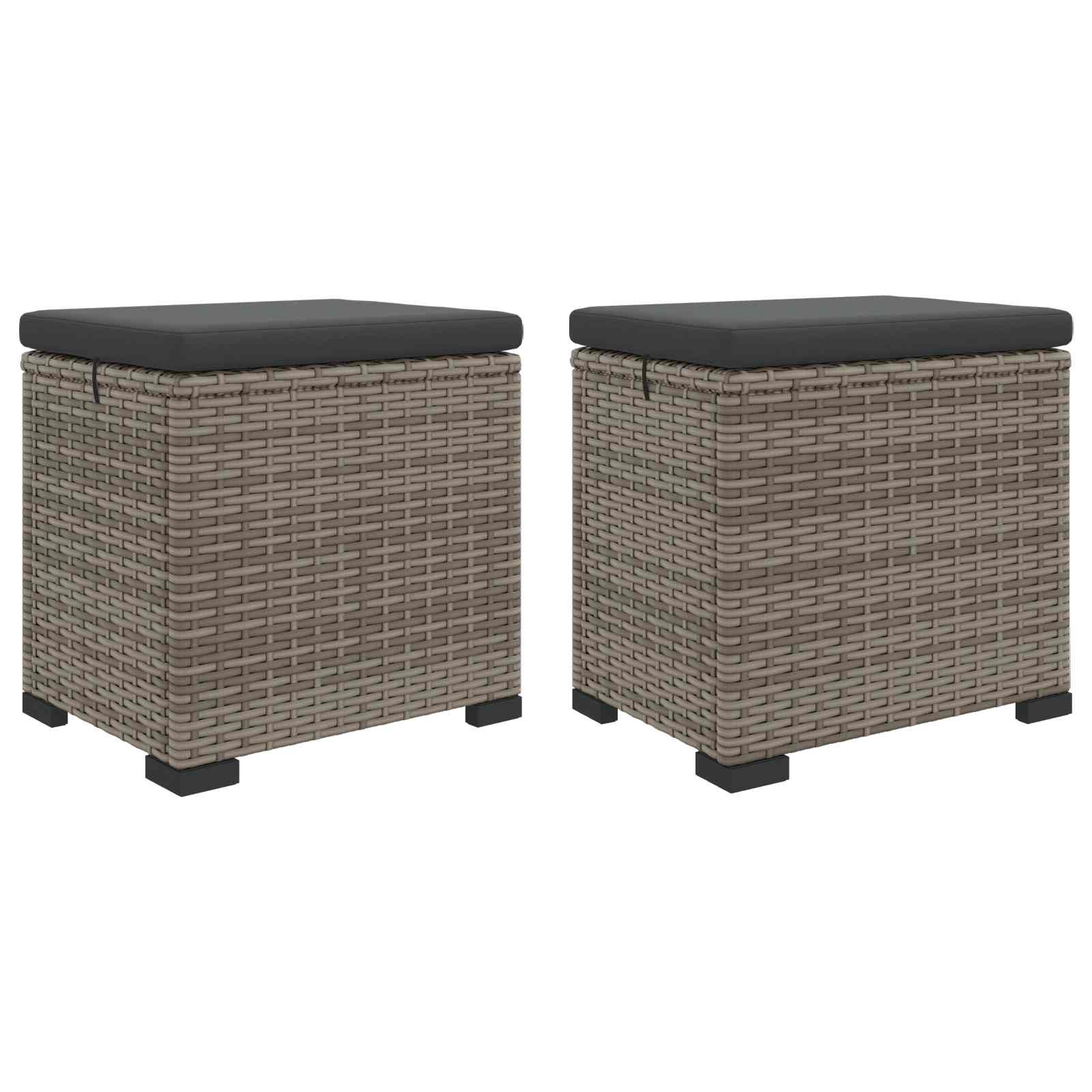 Sodo Pėdų Poilsis su Pagalvėle 2 pcs Pilka poliratanas