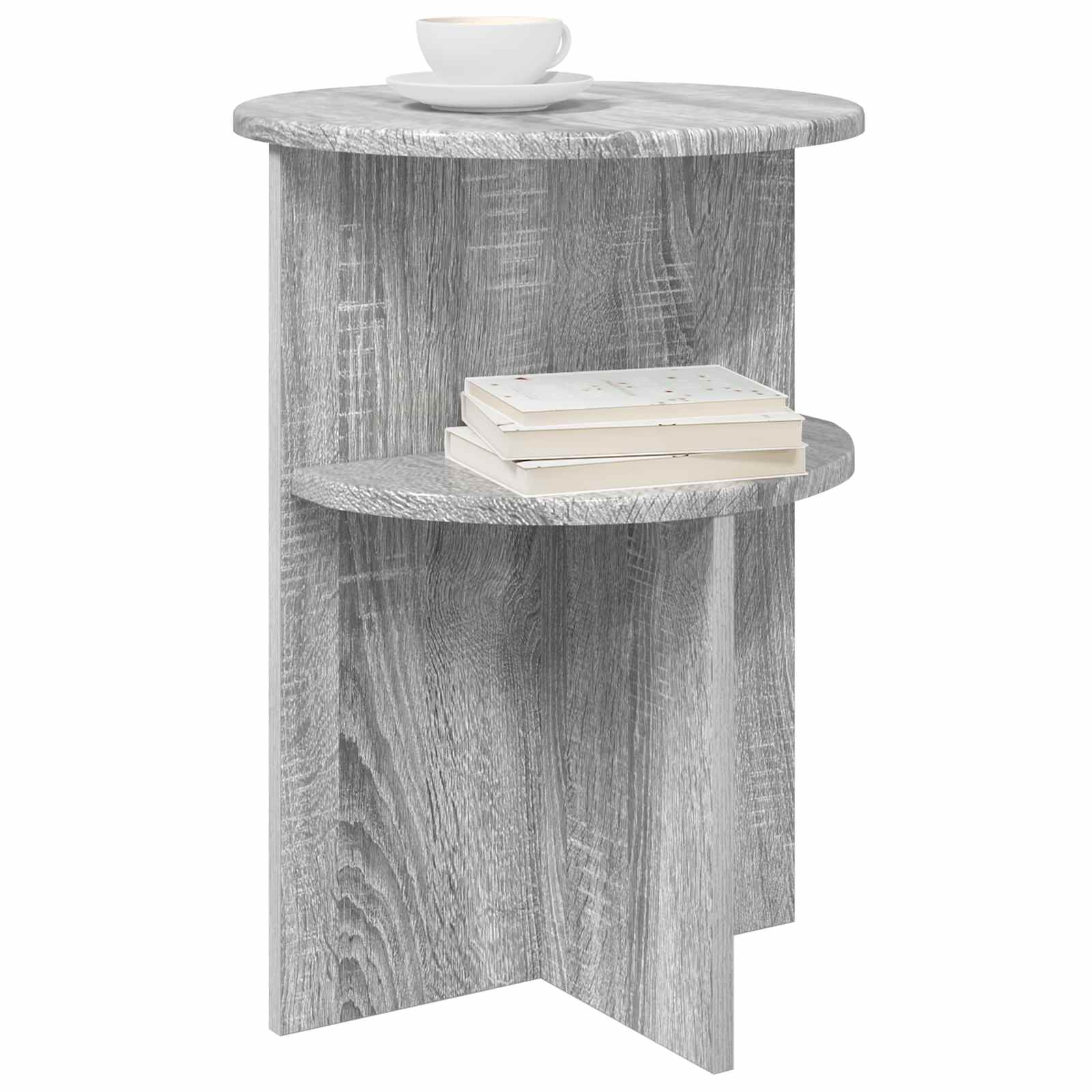 Šoninis stalas su saugykla Pilka sonoma ąžuolo Ø 39,5 x 55 cm