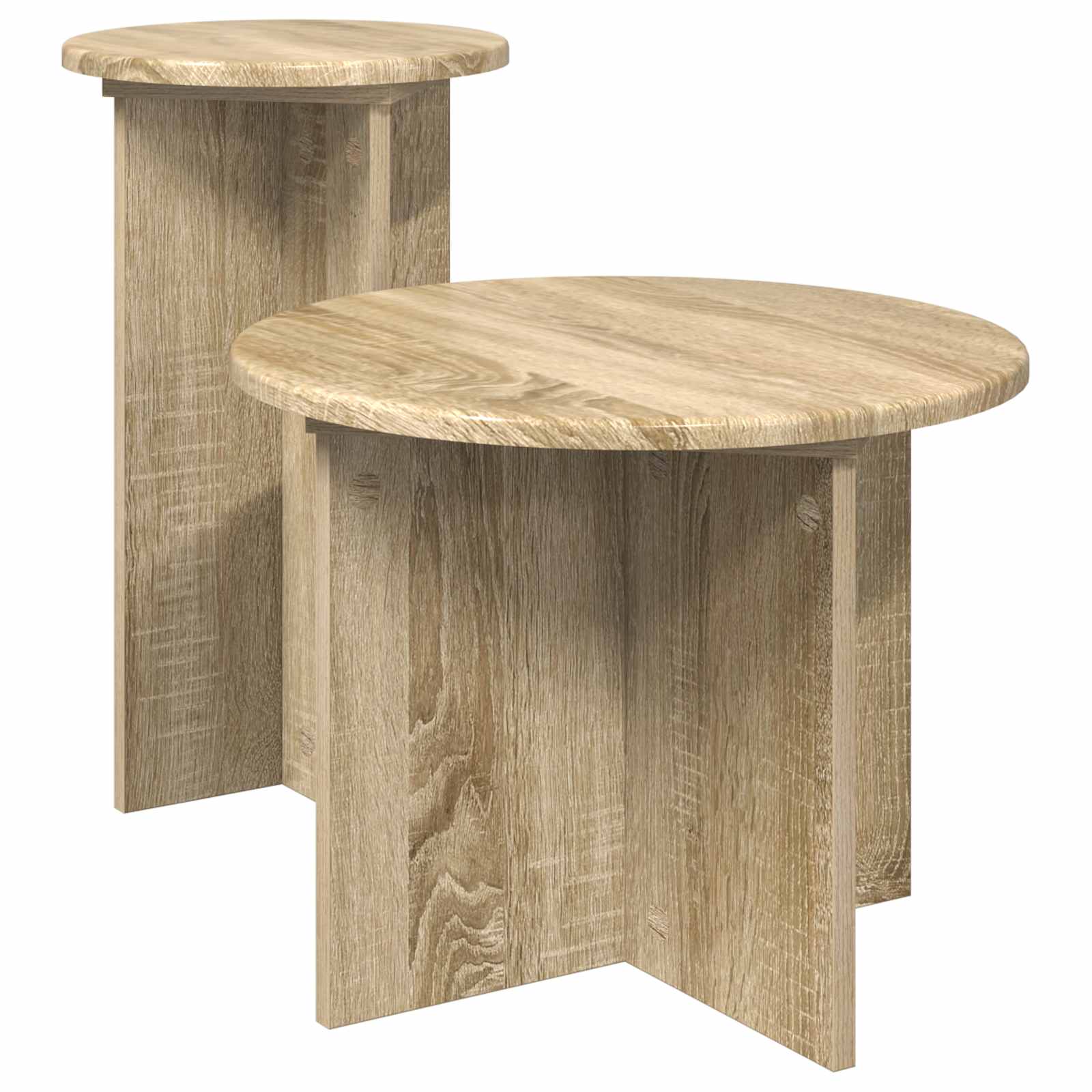 Šoninių staliukų komplektas su saugykla 2 pcs Sonoma ąžuolas