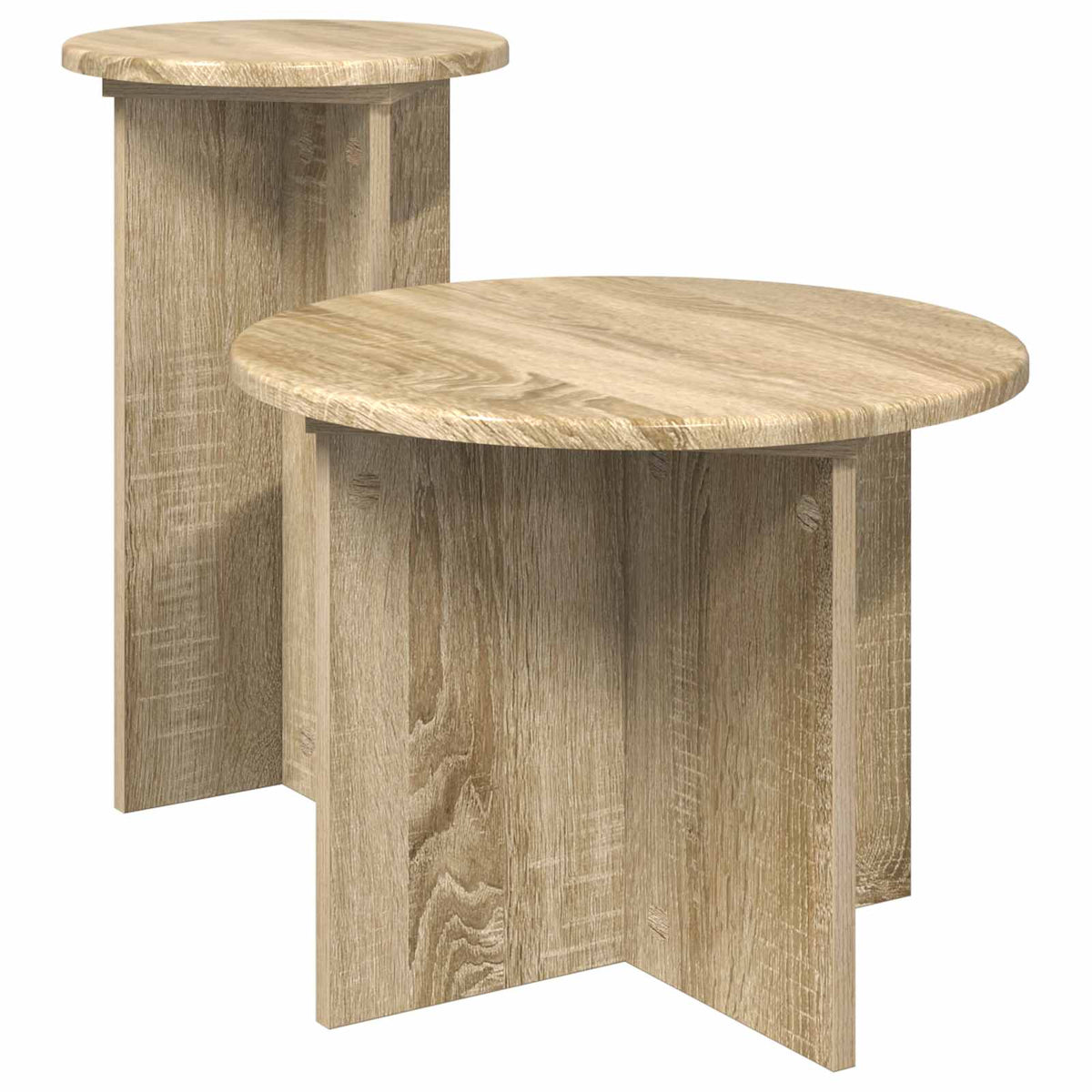 Šoninių staliukų komplektas su saugykla 2 pcs Sonoma ąžuolas