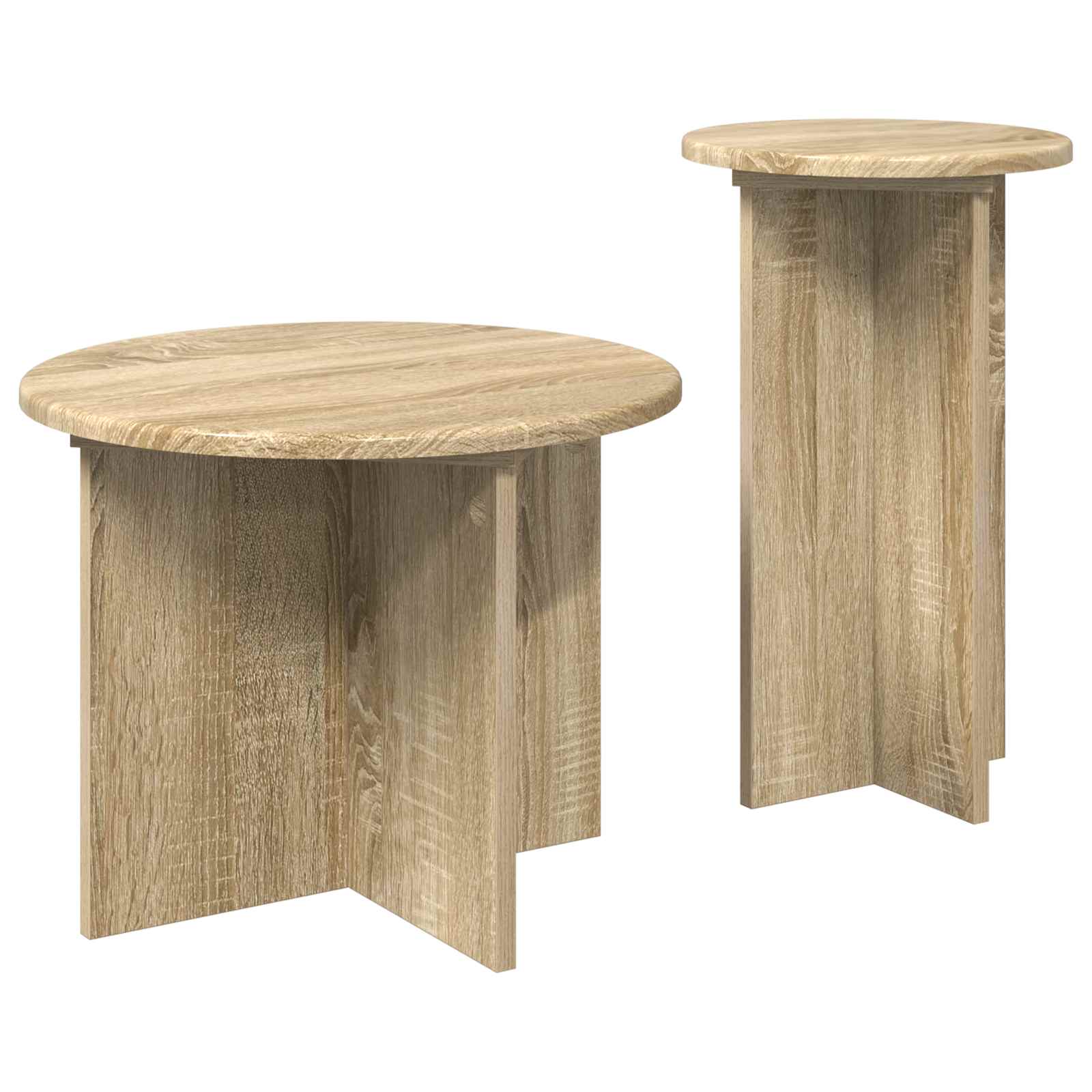 Šoninių staliukų komplektas su saugykla 2 pcs Sonoma ąžuolas